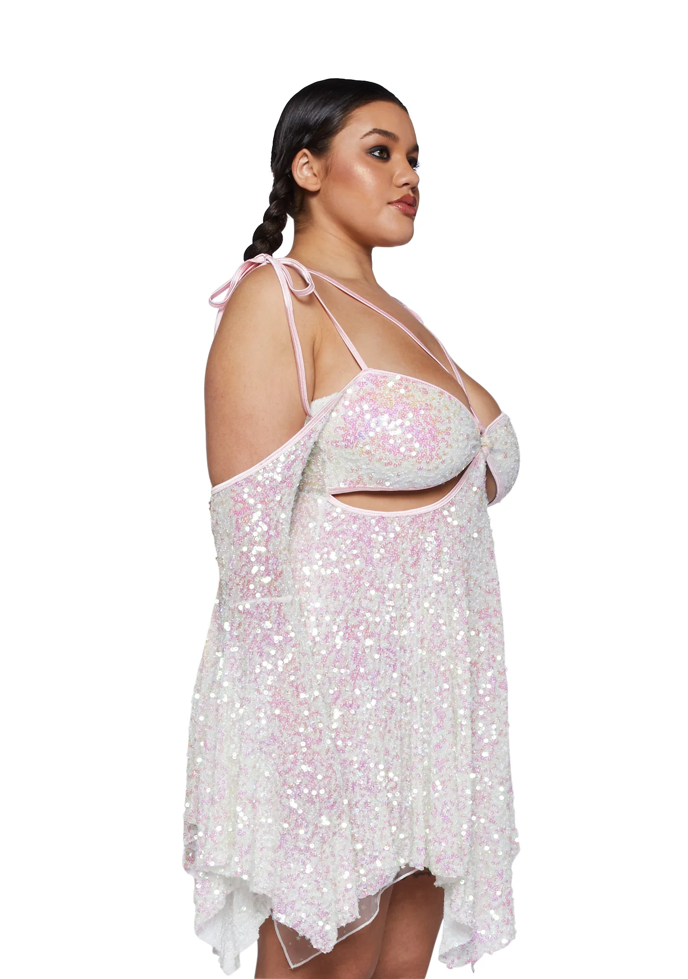 Plus Lightning In A Bottle Mini Dress - White - Image 3