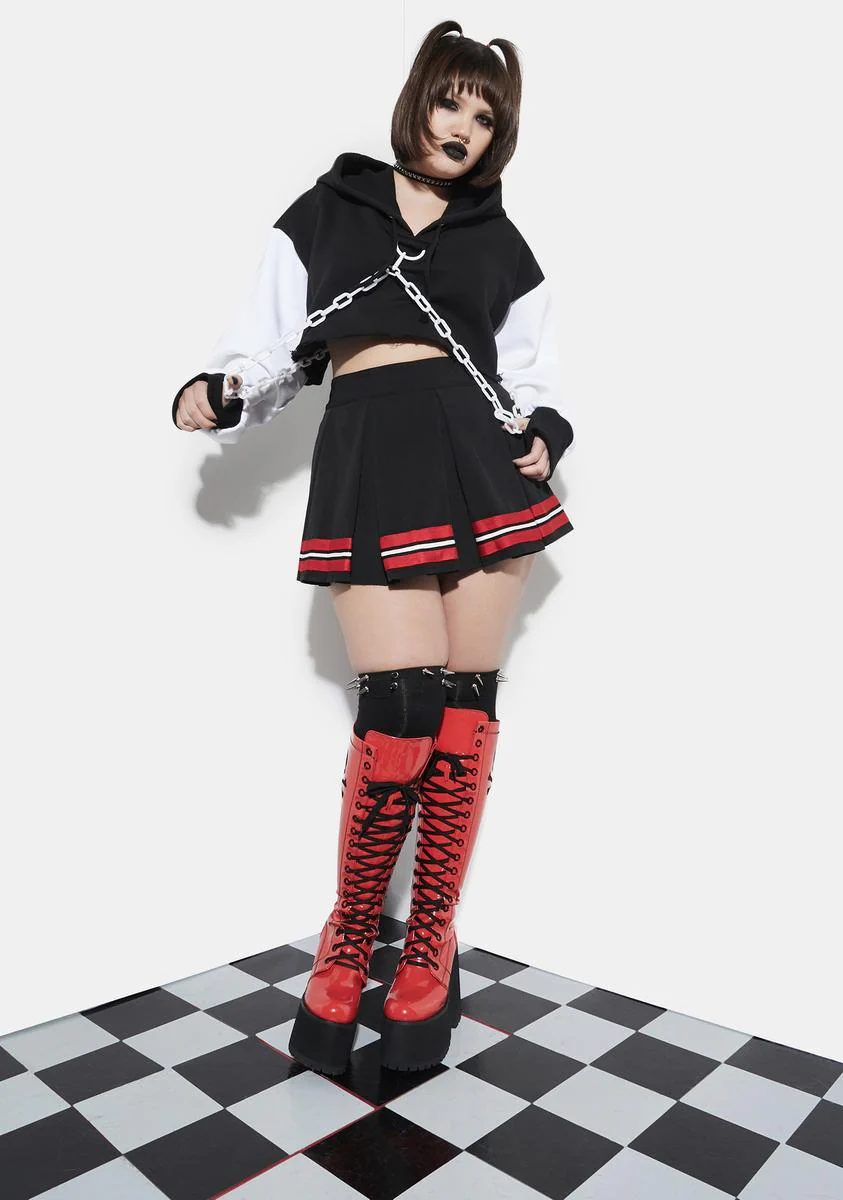 Plus Love Riot Chained Crop Hoodie - Image 3