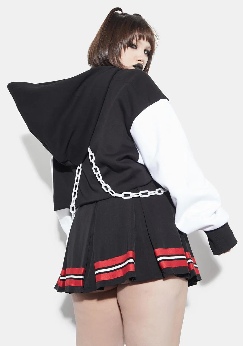 Plus Love Riot Chained Crop Hoodie - Image 4