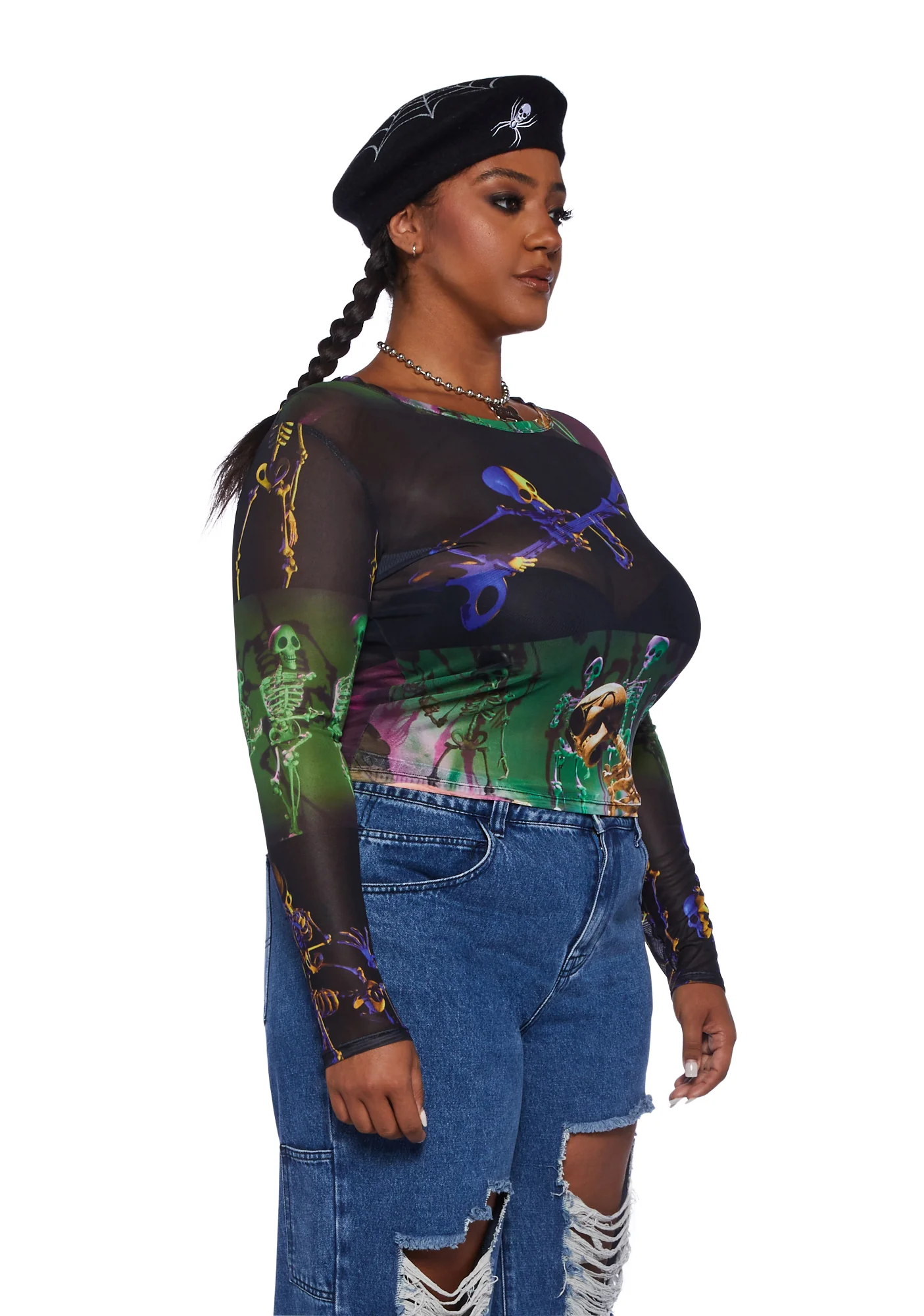 Plus Lovely Bones Mesh Top - Image 3