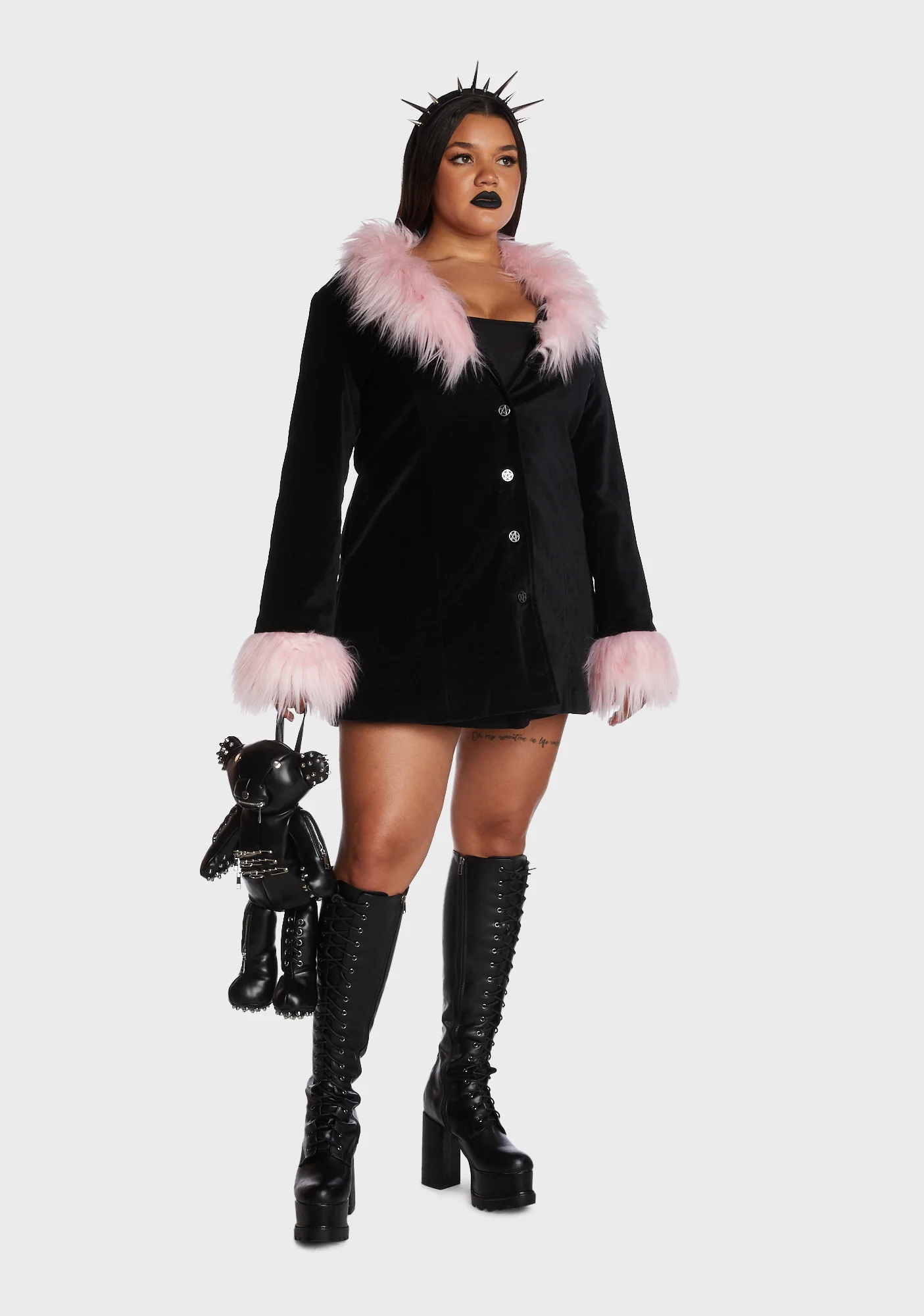 Plus Morbid Beauty Velveteen Coat - Image 2