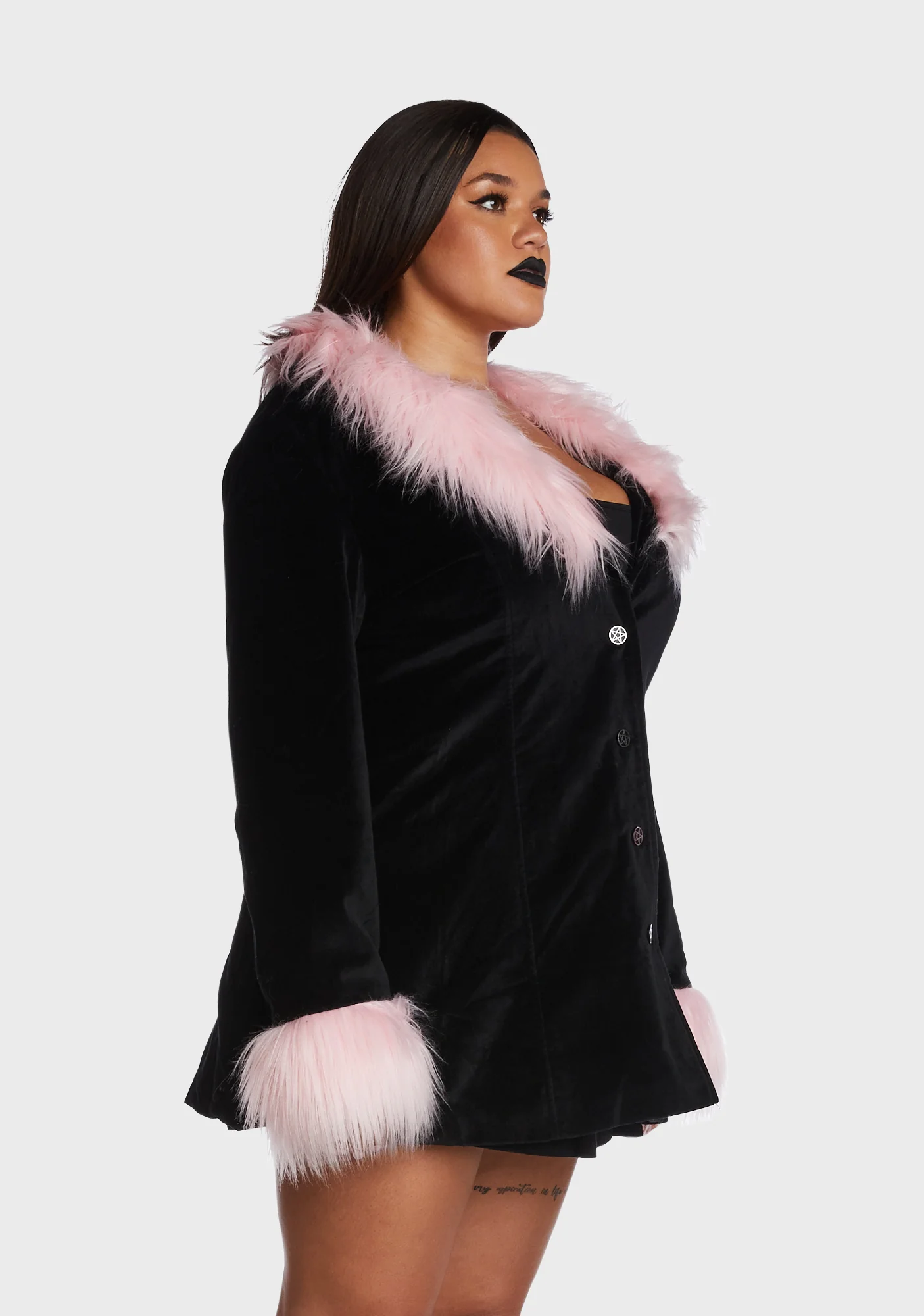 Plus Morbid Beauty Velveteen Coat - Image 3