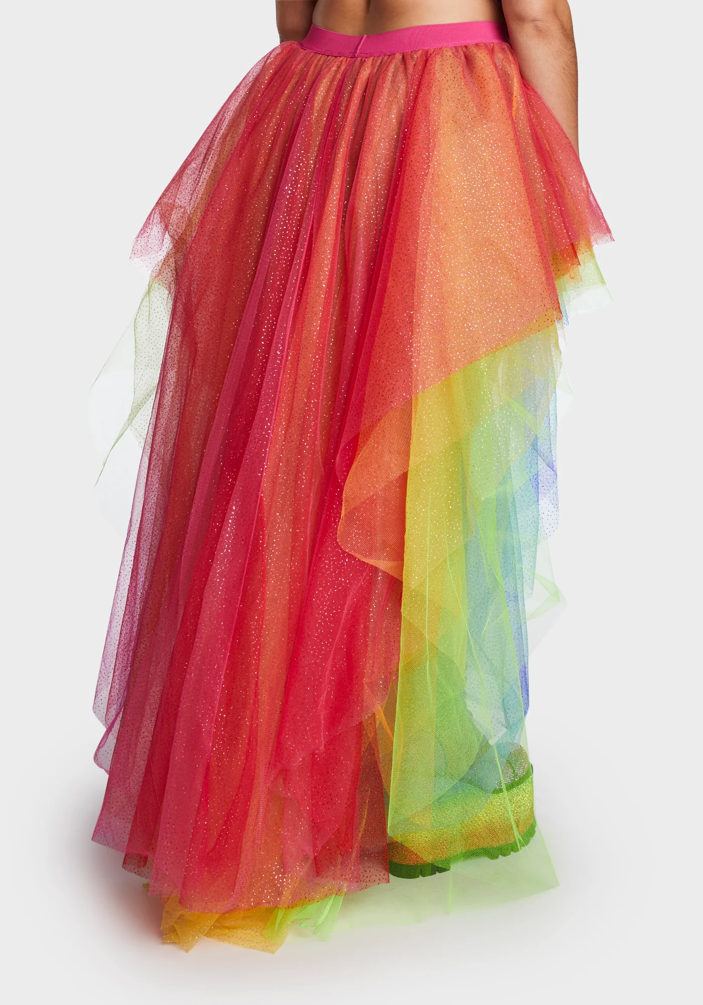 Plus Nymph Princess Tulle Skirt - Rainbow Glitter - Image 4