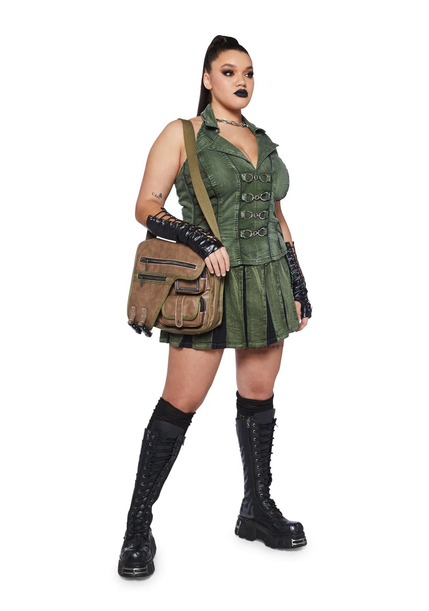 Plus Peace Corset Vest - Green - Image 2