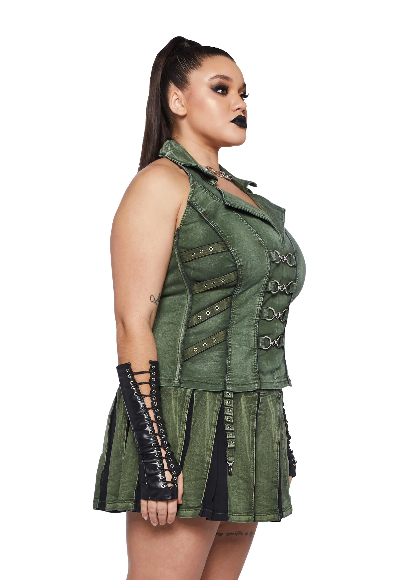 Plus Peace Corset Vest - Green - Image 3