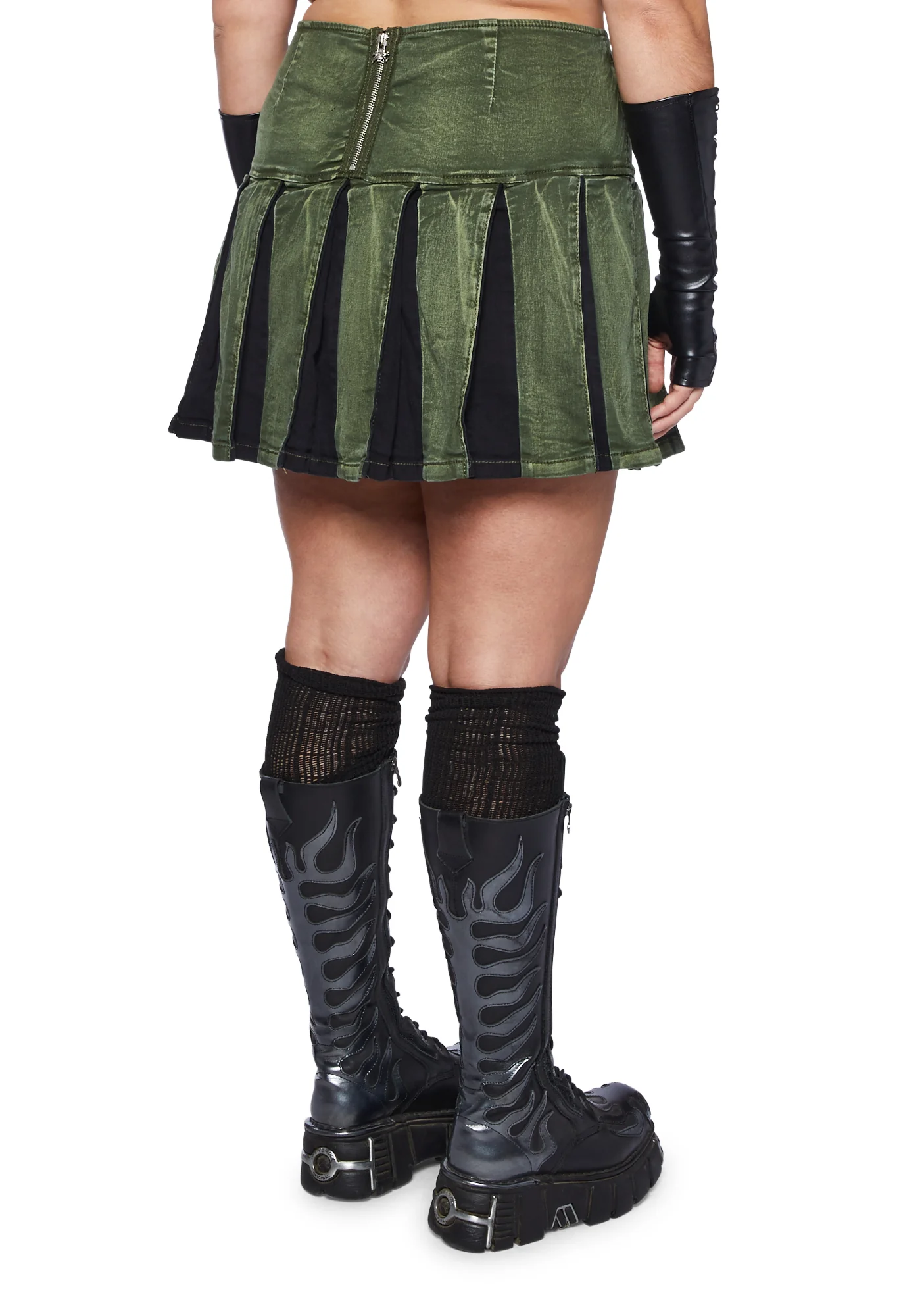 Plus Peace Pleated Skirt - Green - Image 4