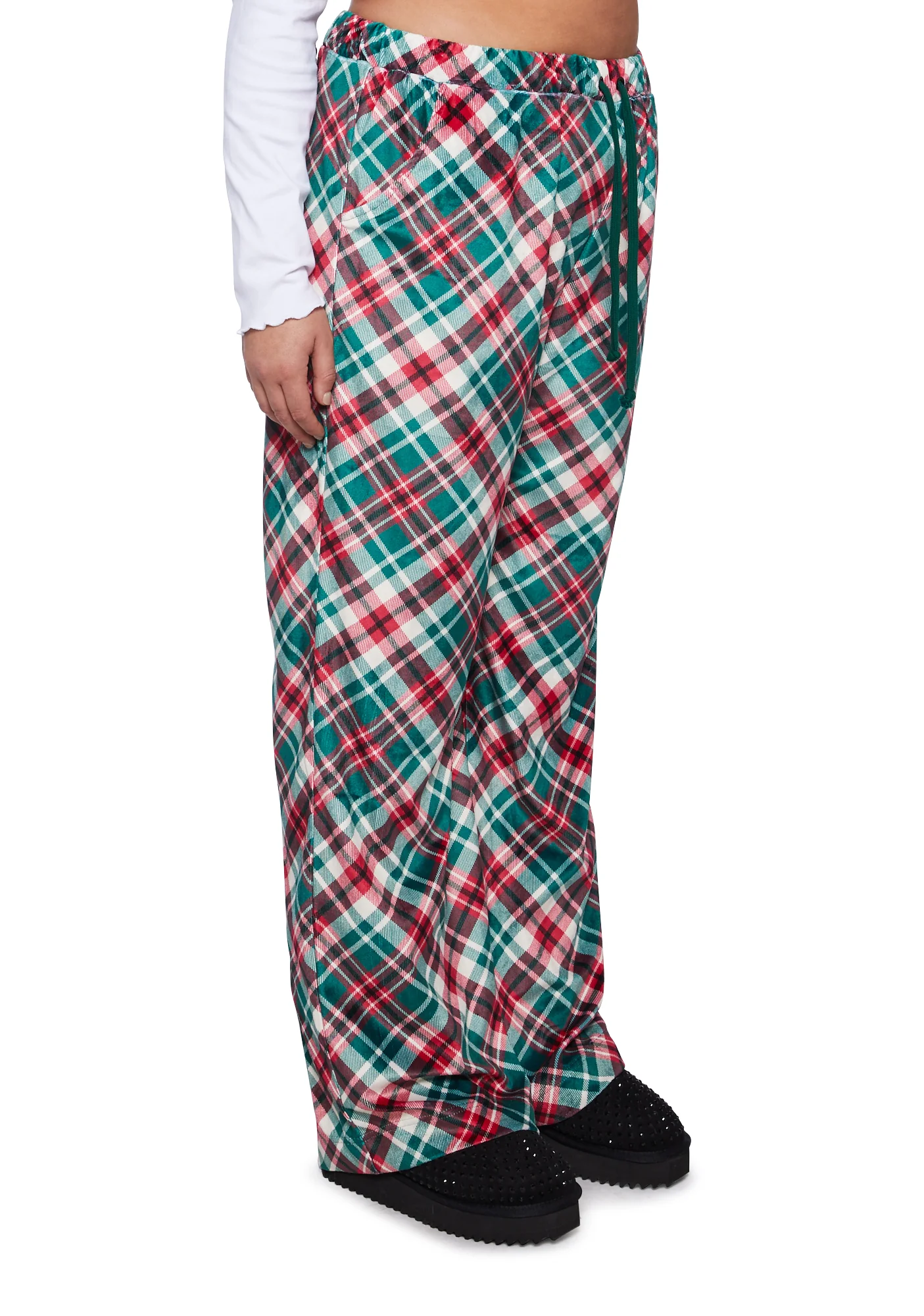 Plus Candy Cane Plaid Sweatpants - Image 4