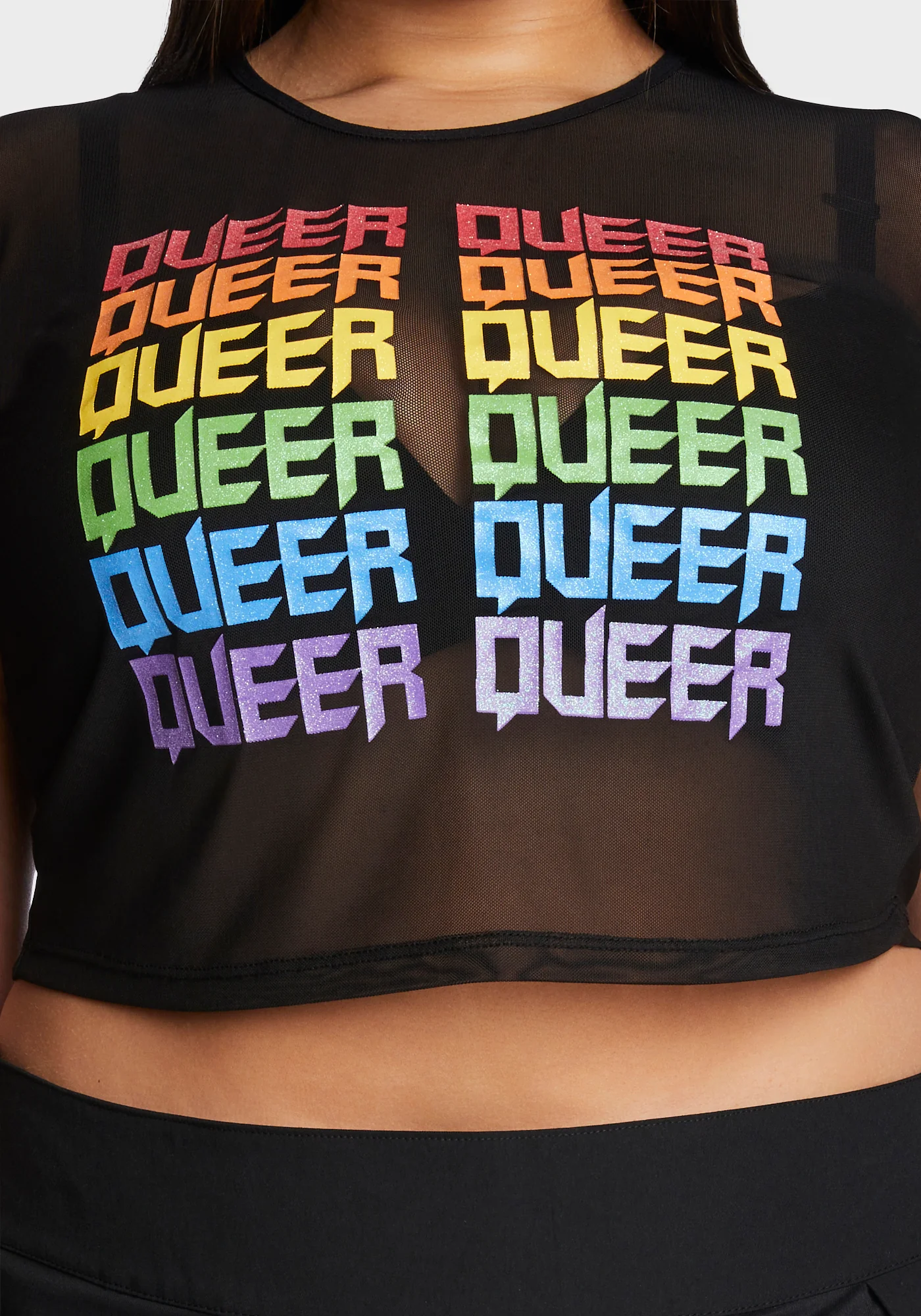 Plus Queer Pride Mesh Top - Image 2