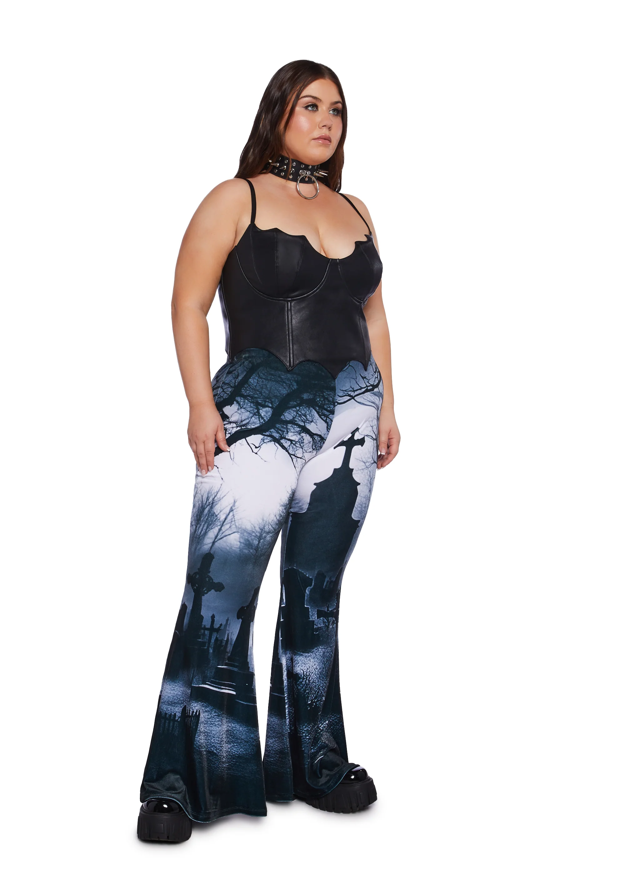 Plus Spooky Sanctuary Flare Pants - Image 2