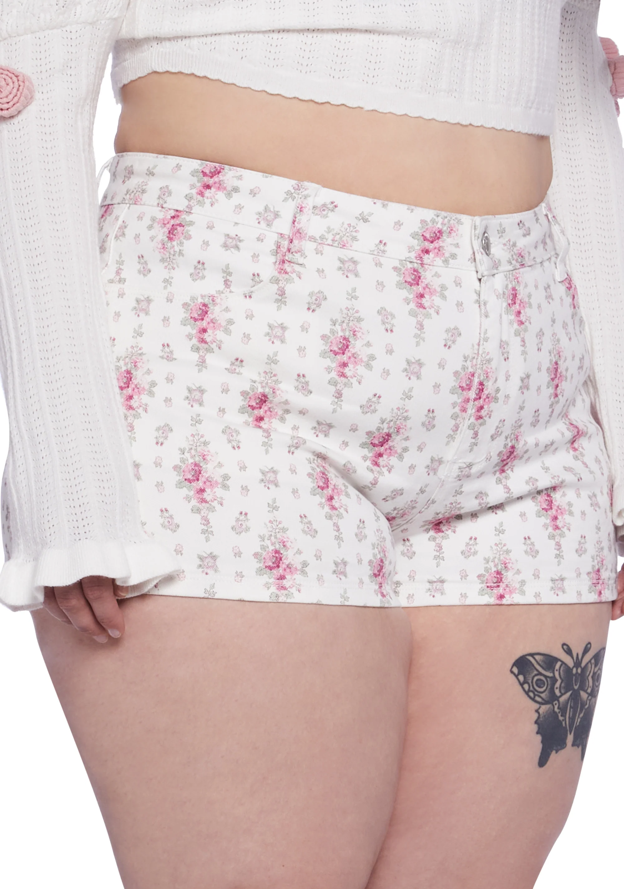 Plus Gardens In Bloom Twill Shorts - Image 5