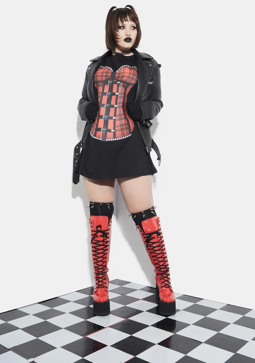 Plus Tempting Danger Corset Graphic Tee - Image 3