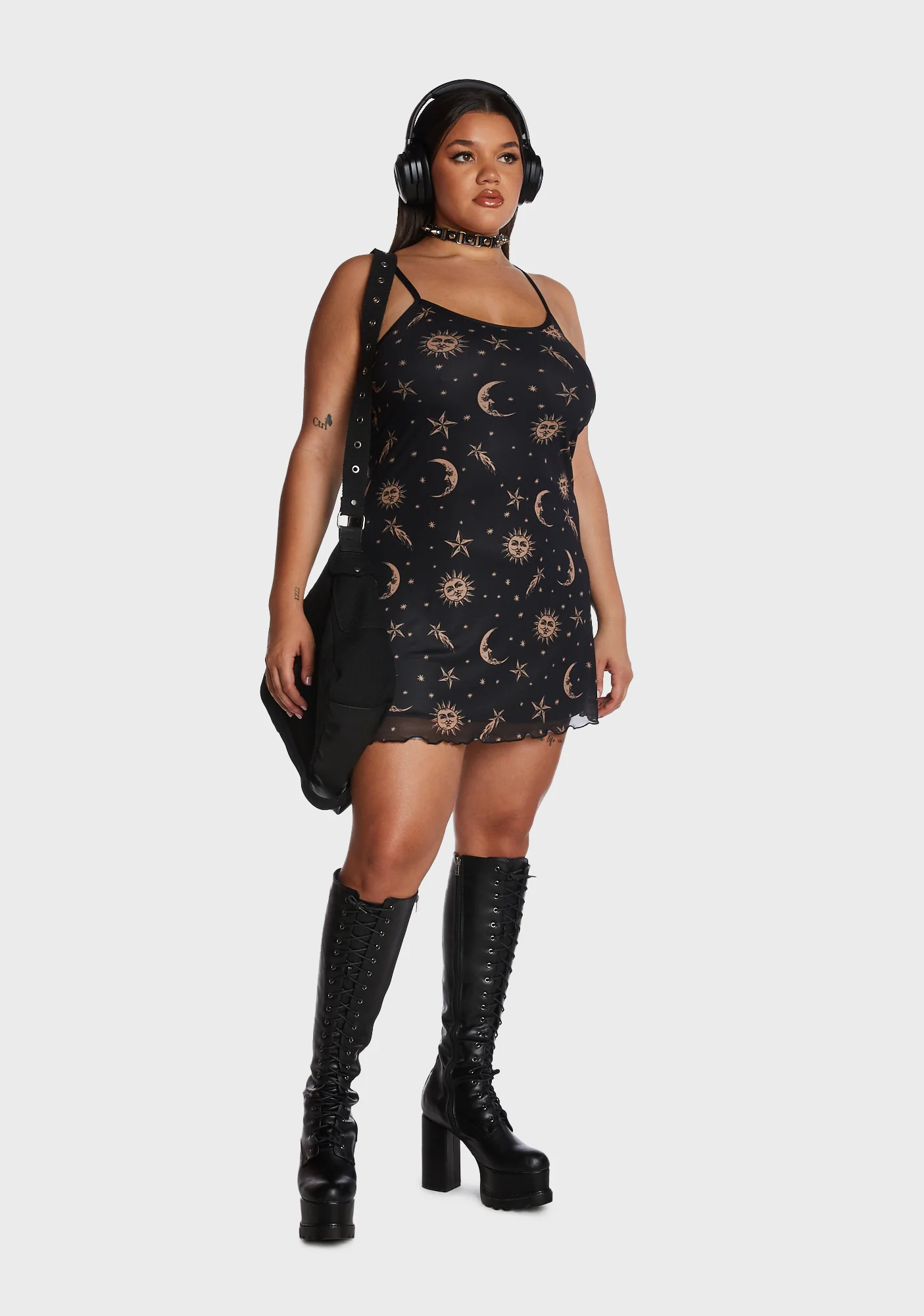 Plus Walk The Moon Slip Dress - Black - Image 2