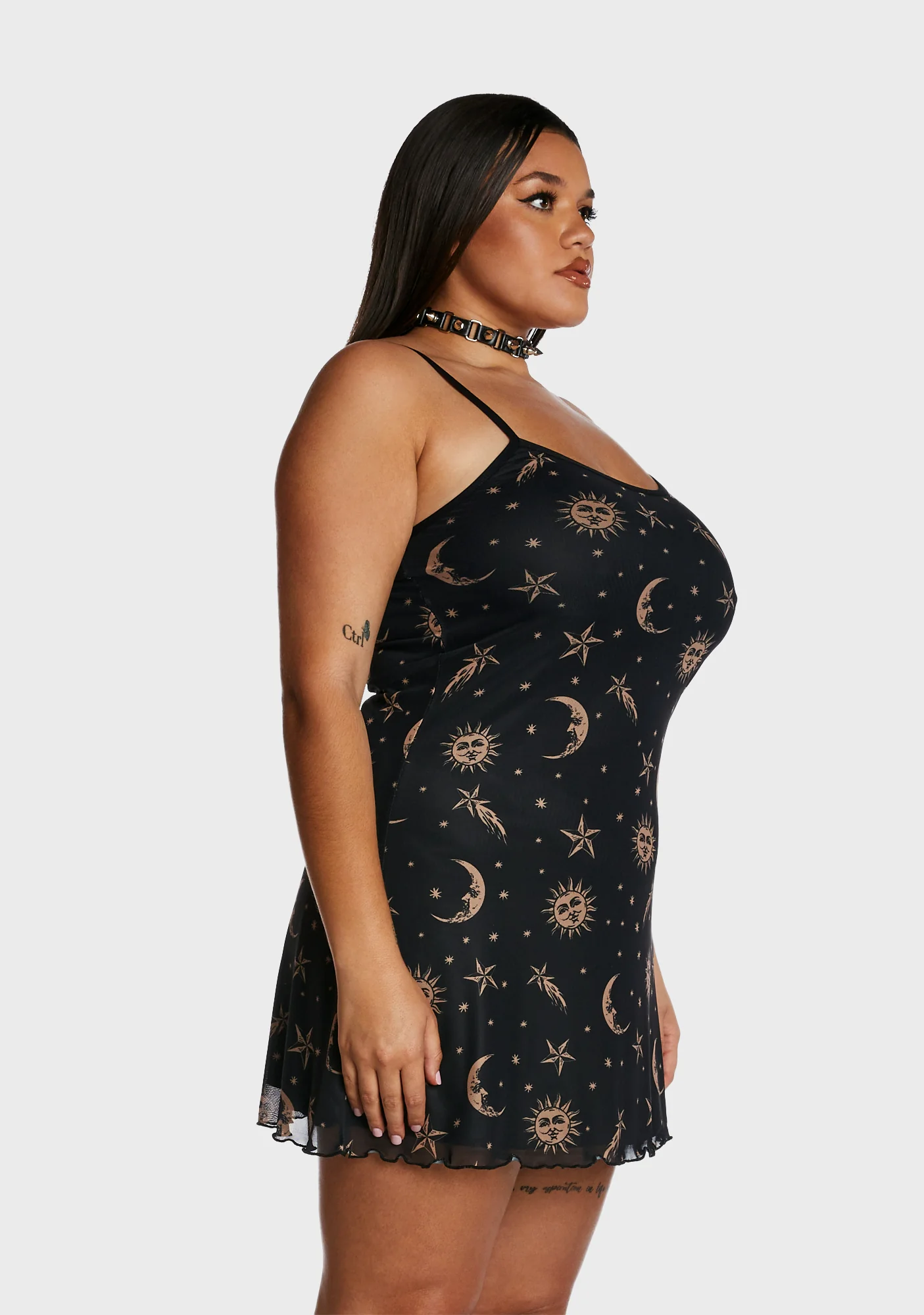 Plus Walk The Moon Slip Dress - Black - Image 3