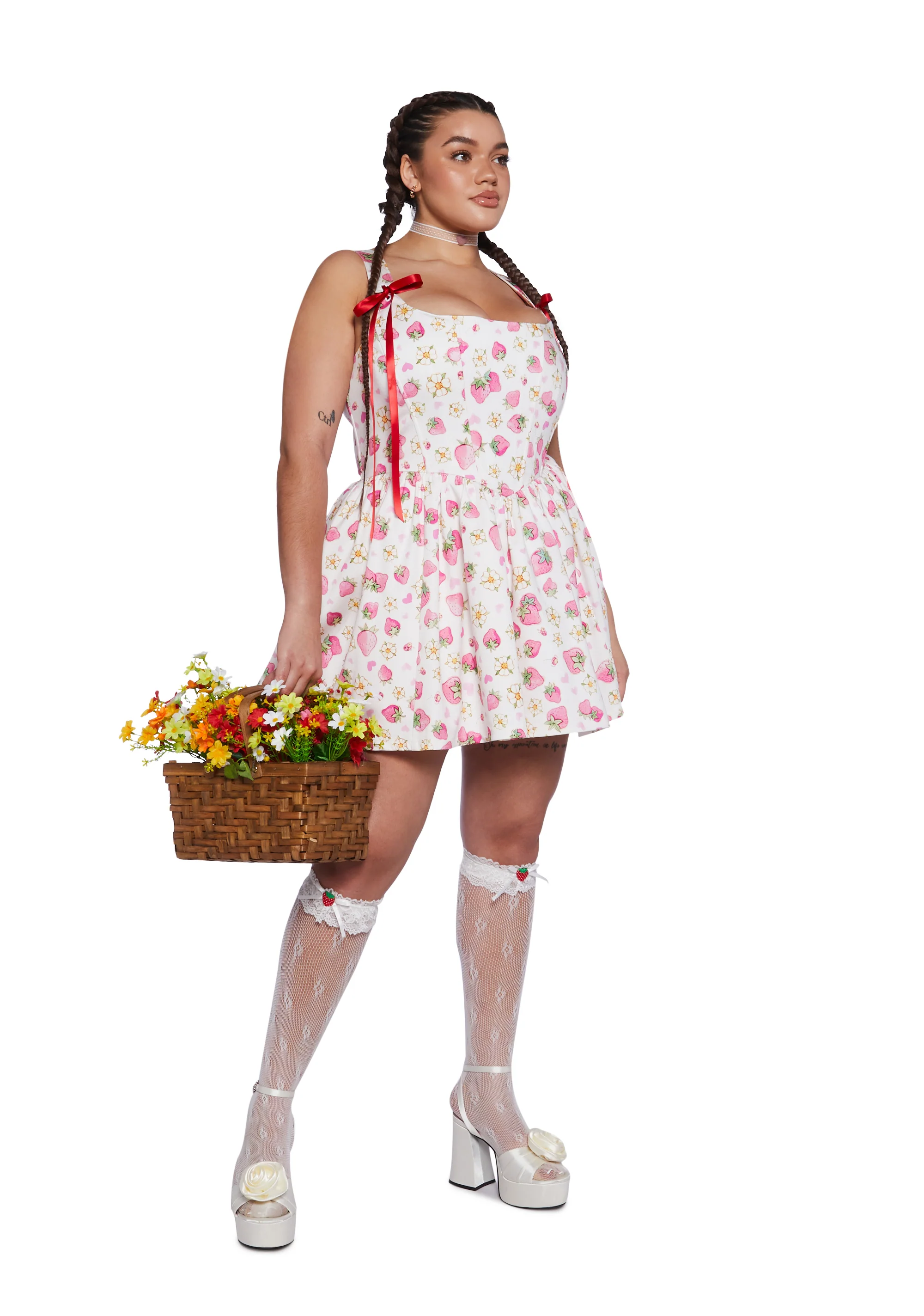 Plus Ladybug Summer Corset Mini Dress - Image 2