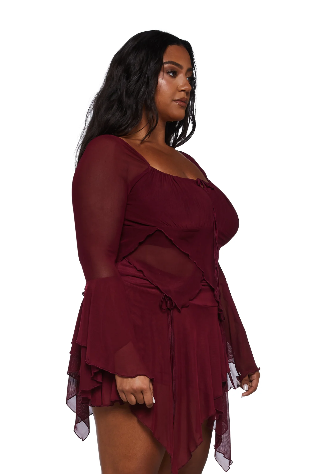 Plus Wild Attraction Mesh Top-Red - Image 3