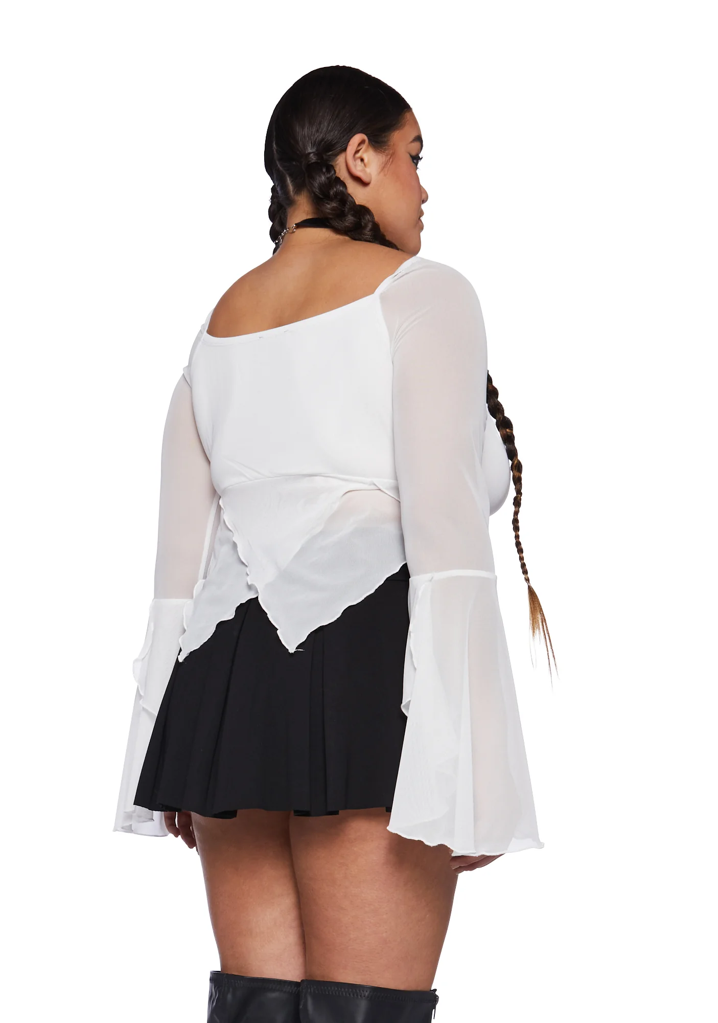 Plus Wild Attraction Mesh Top-Off White - Image 4