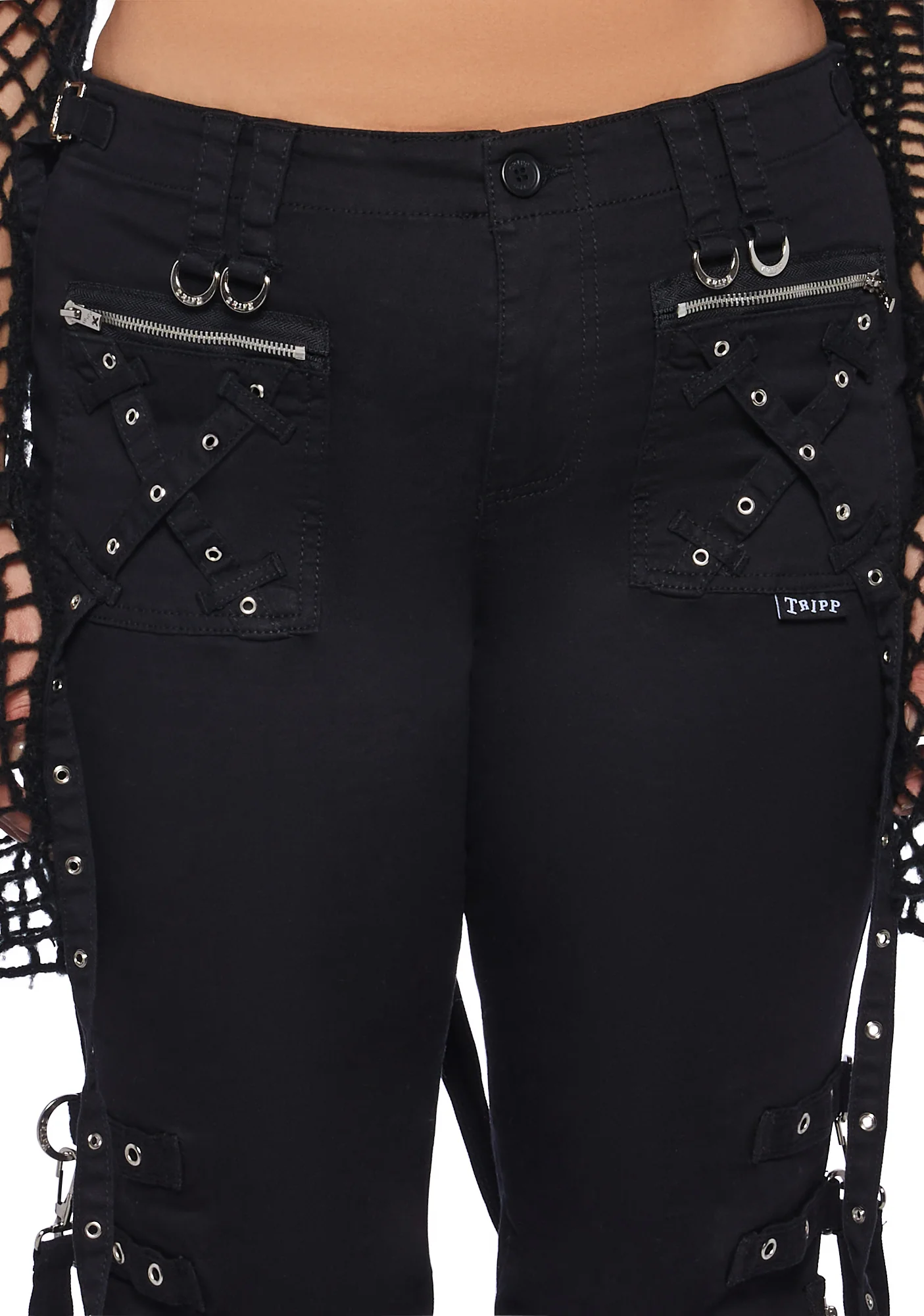 Plus X-Strap Pants - Black - Image 5