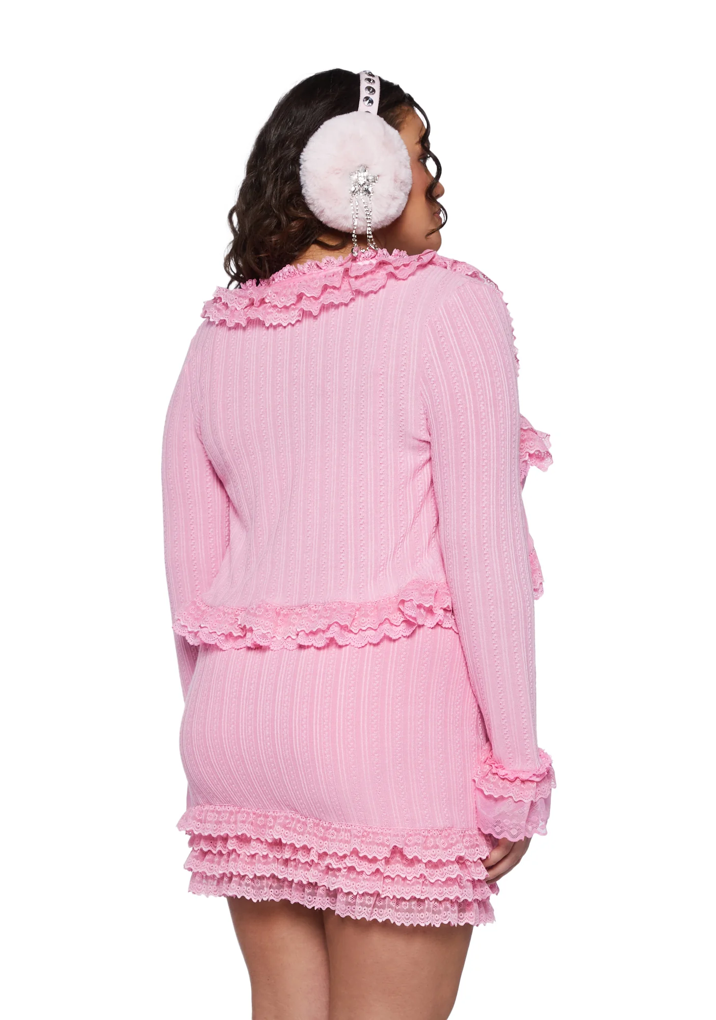 Plus Mistletoe Moves Cardigan Set - Pink - Image 4