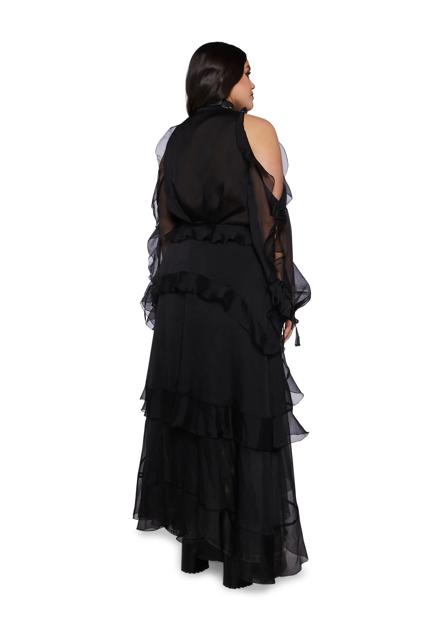 Plus You're The One Ruffle Duster- Black - Image 4