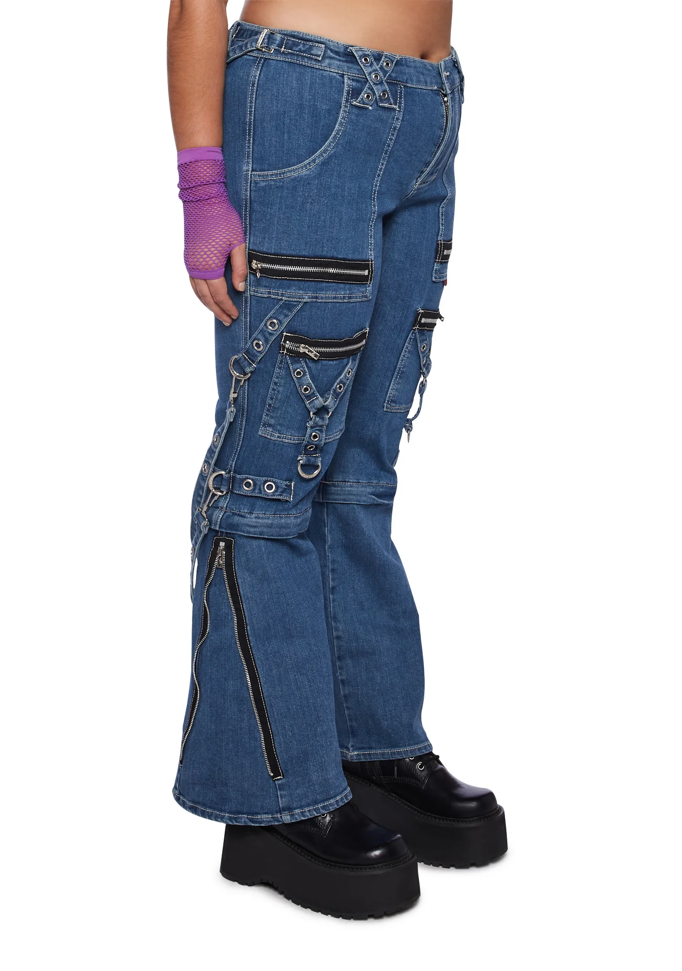 Plus Zip to Zip Pants - Blue Denim - Image 3