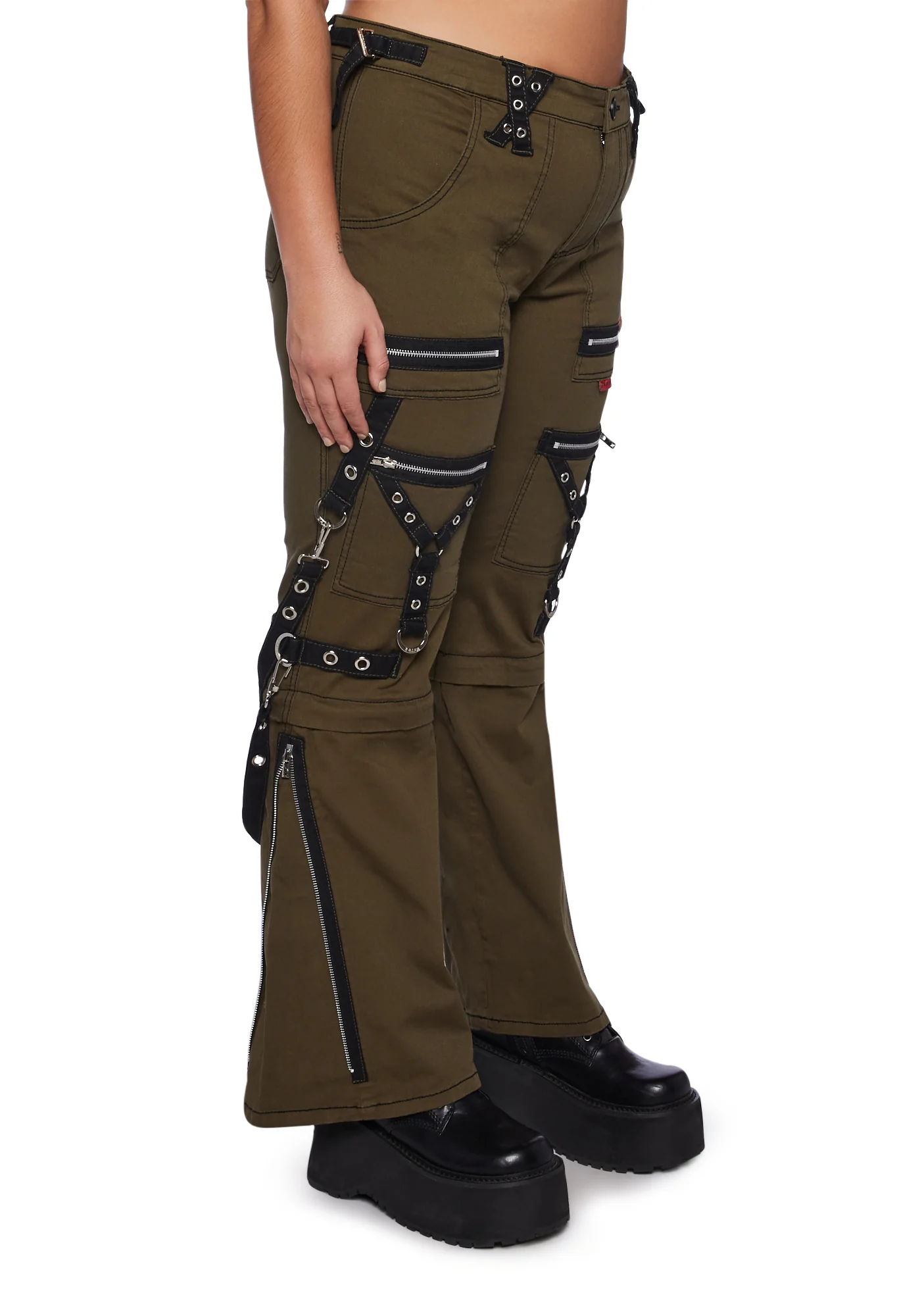 Plus Zip To Zip Pants - Green - Image 3