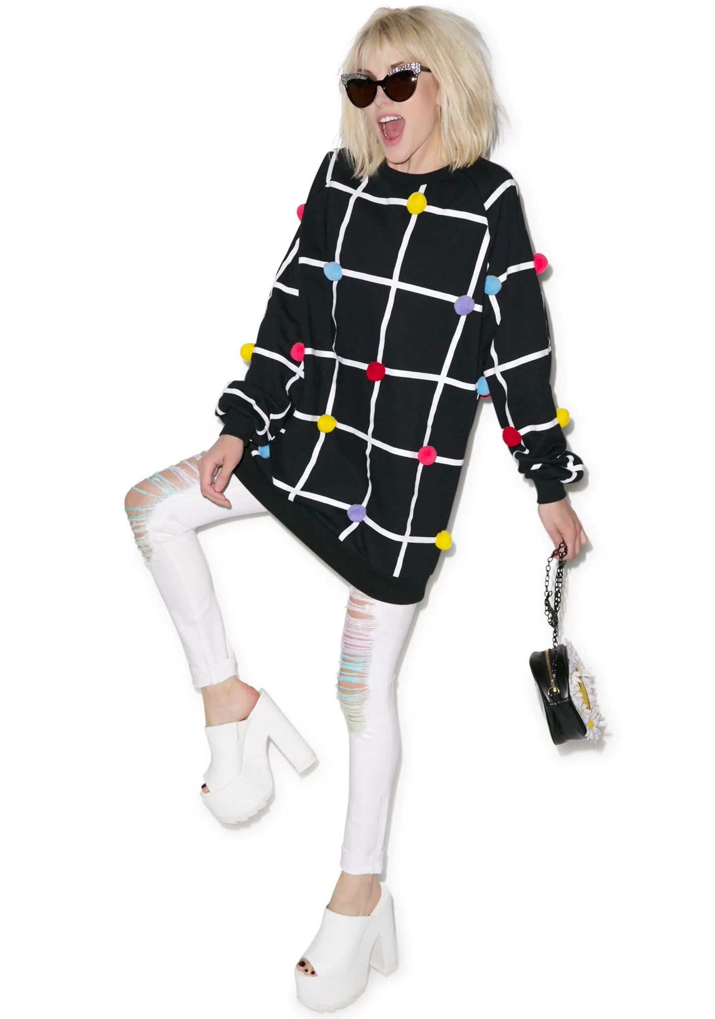 Pom Grid Sweatshirt - Image 2