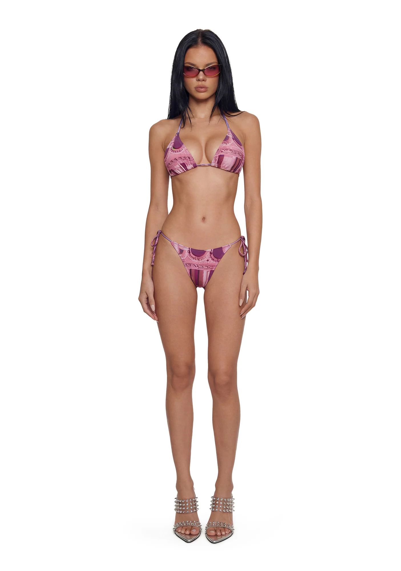 Poolside Cabana Triangle Bikini Set - Purple - Image 2