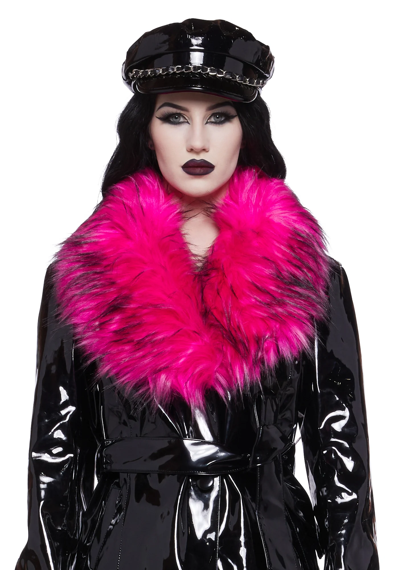 Pop of Darkness Faux Fur Coat - Image 5