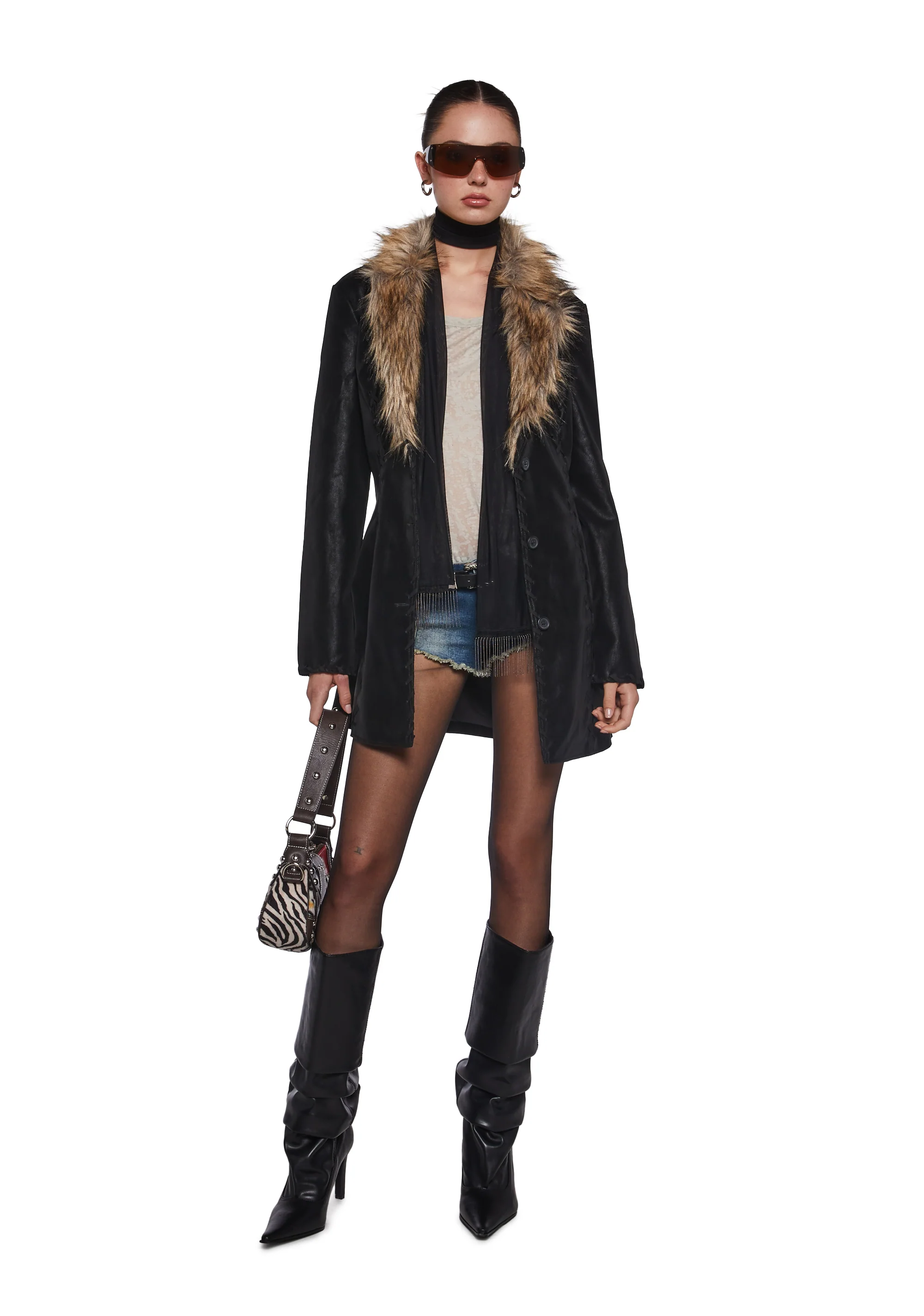 Pose Away Vegan Leather Coat - Image 2