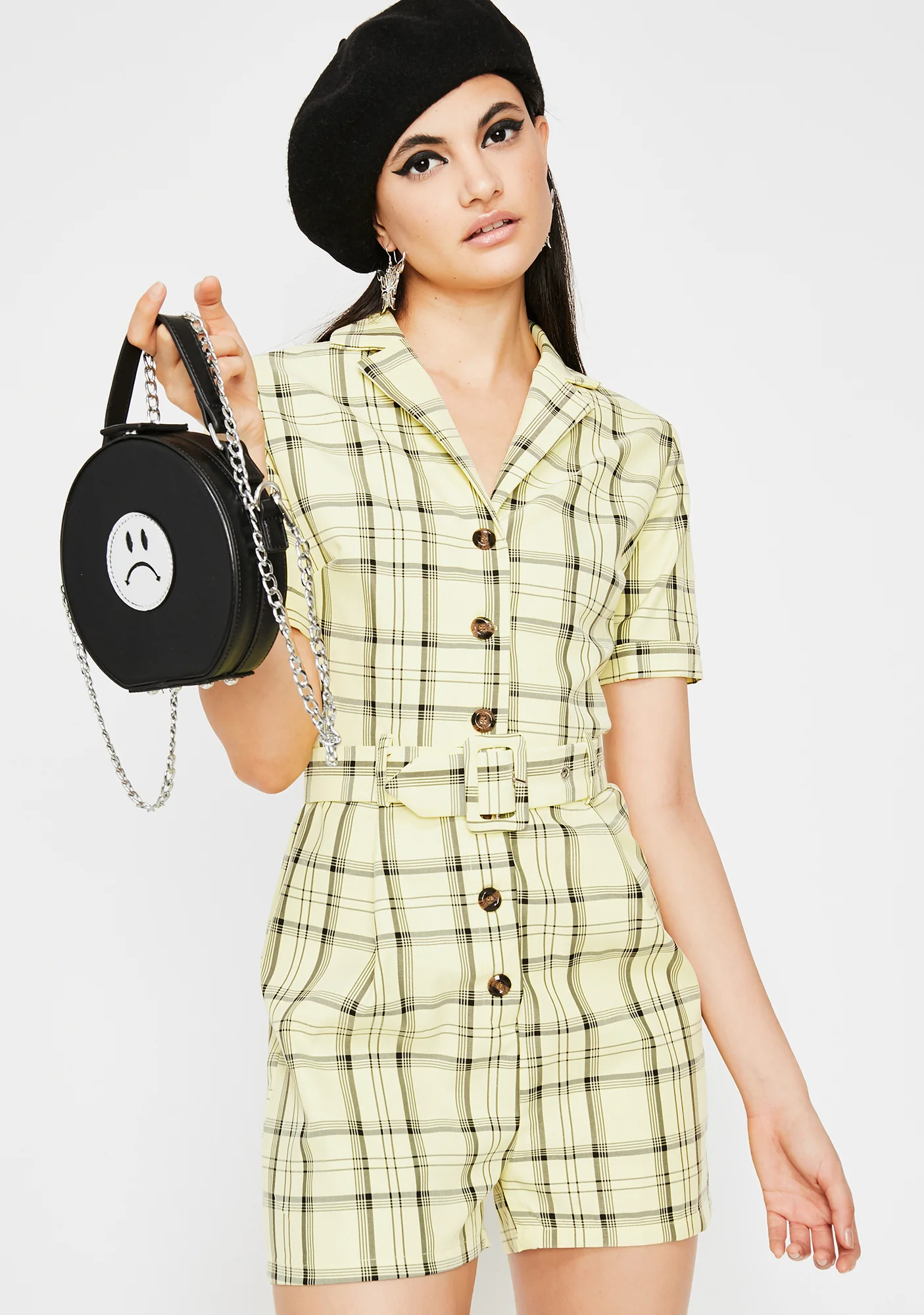 Posh Livin' Plaid Romper - Image 2