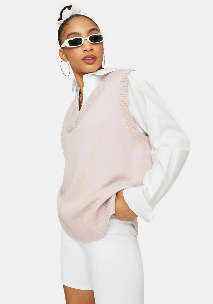 Posh Plans Oversized Sweater Vest