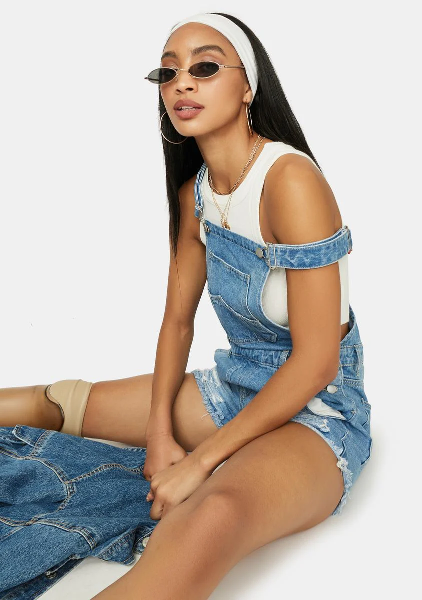 Powder Don't Follow Me Denim Shortalls - Image 2