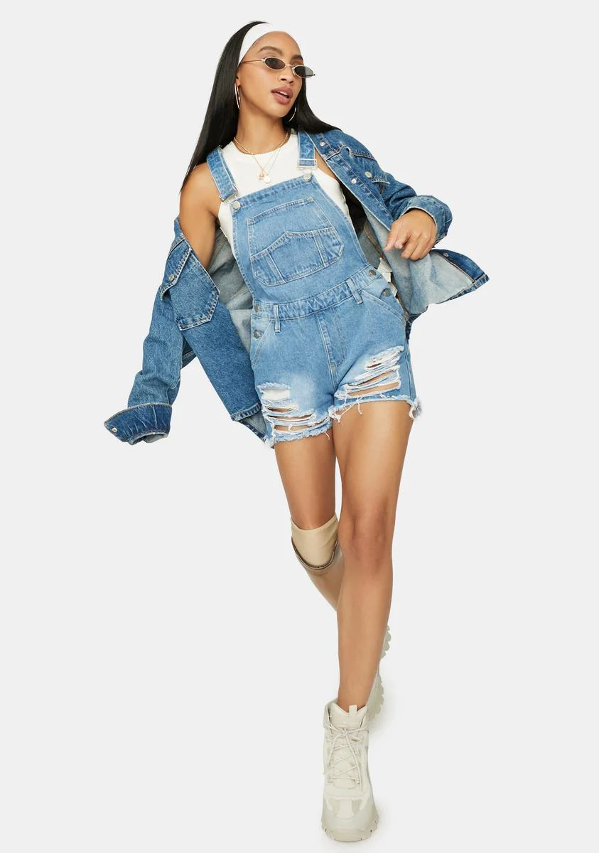 Powder Don't Follow Me Denim Shortalls - Image 3