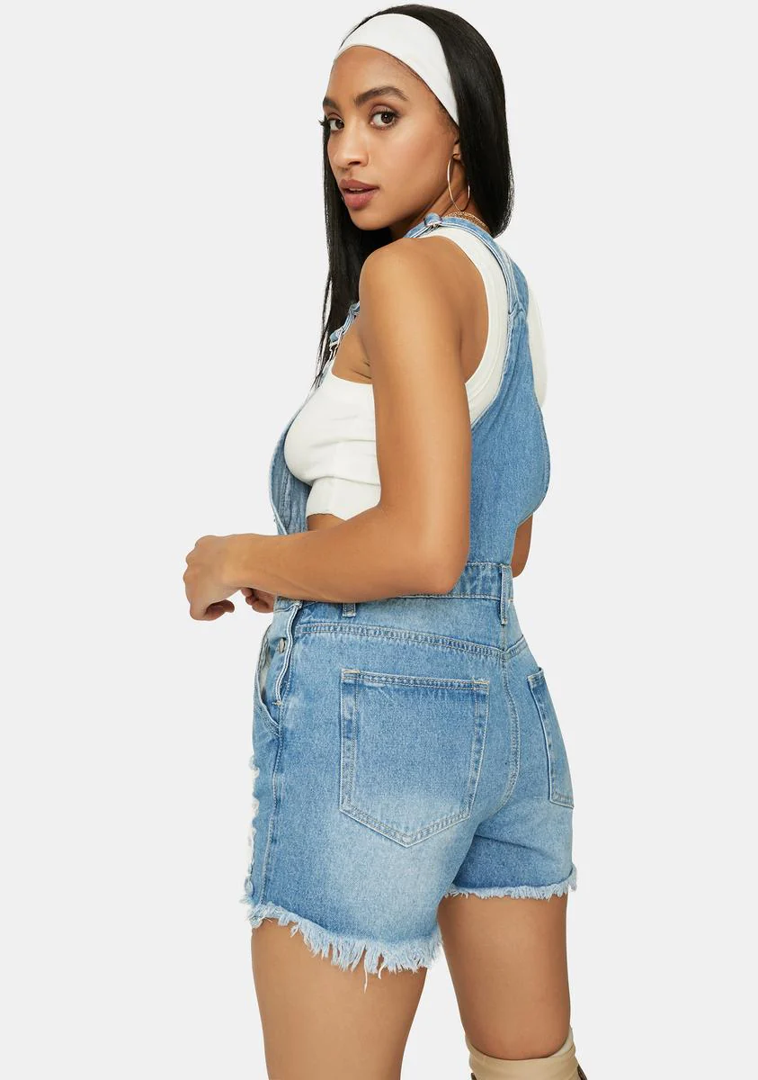 Powder Don't Follow Me Denim Shortalls - Image 4