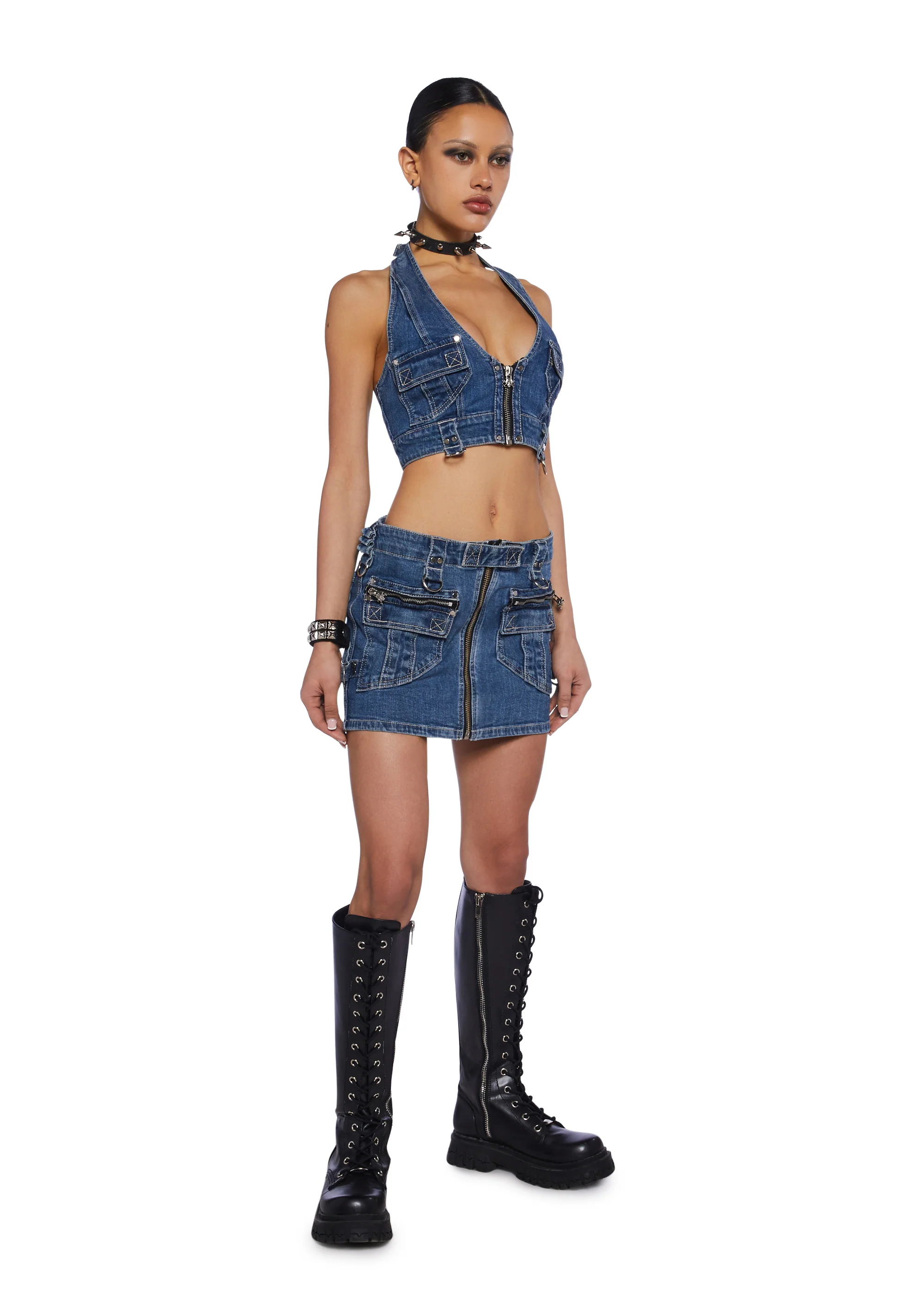 Power Mini Skirt - Blue - Image 2