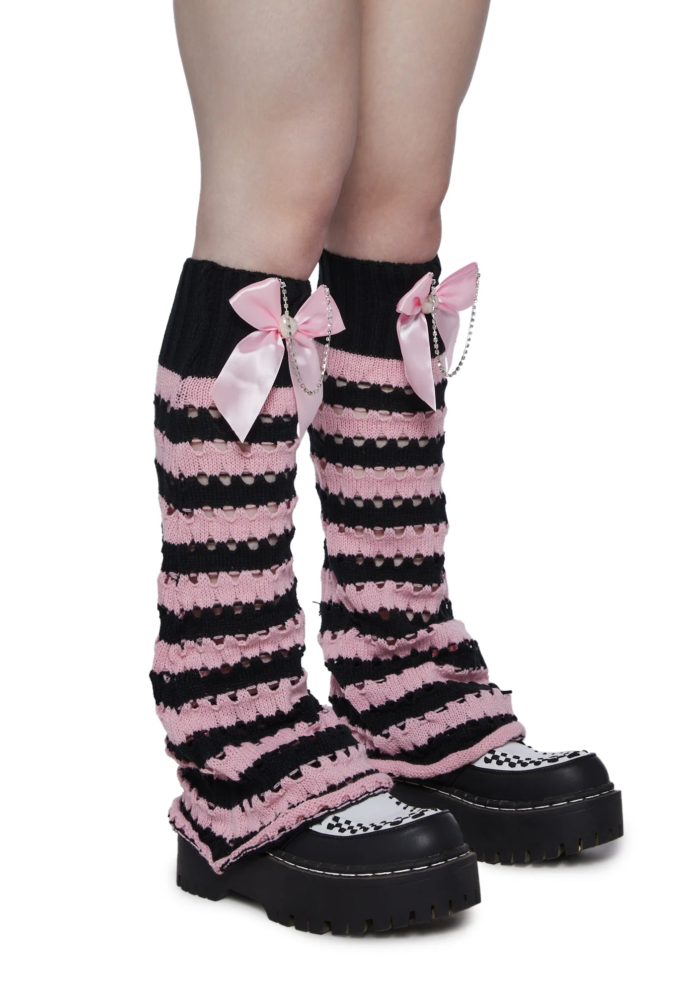 Precious Things Leg Warmers - Pink/Black - Image 2