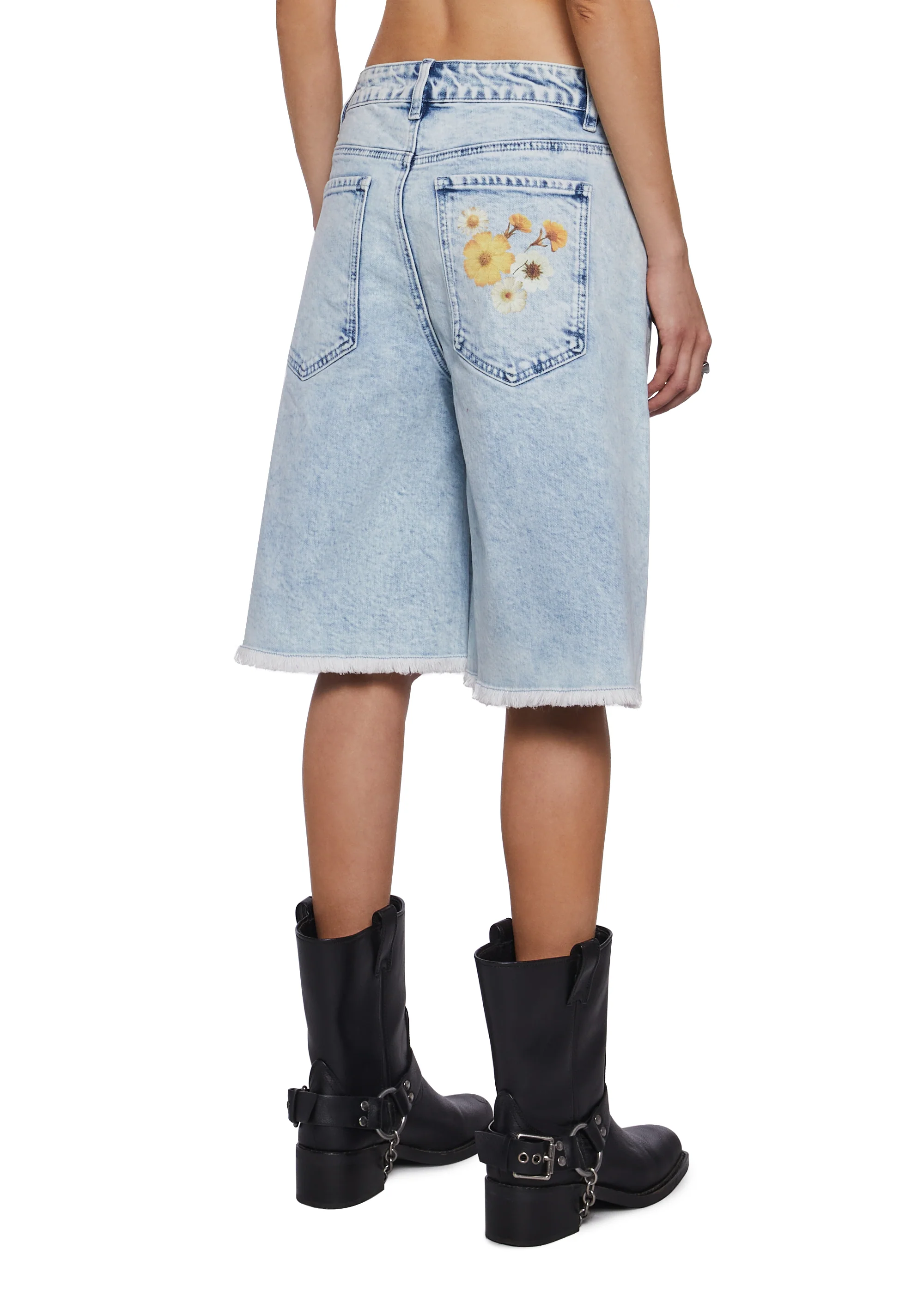 Pressed Flowers Denim Shorts - Image 4
