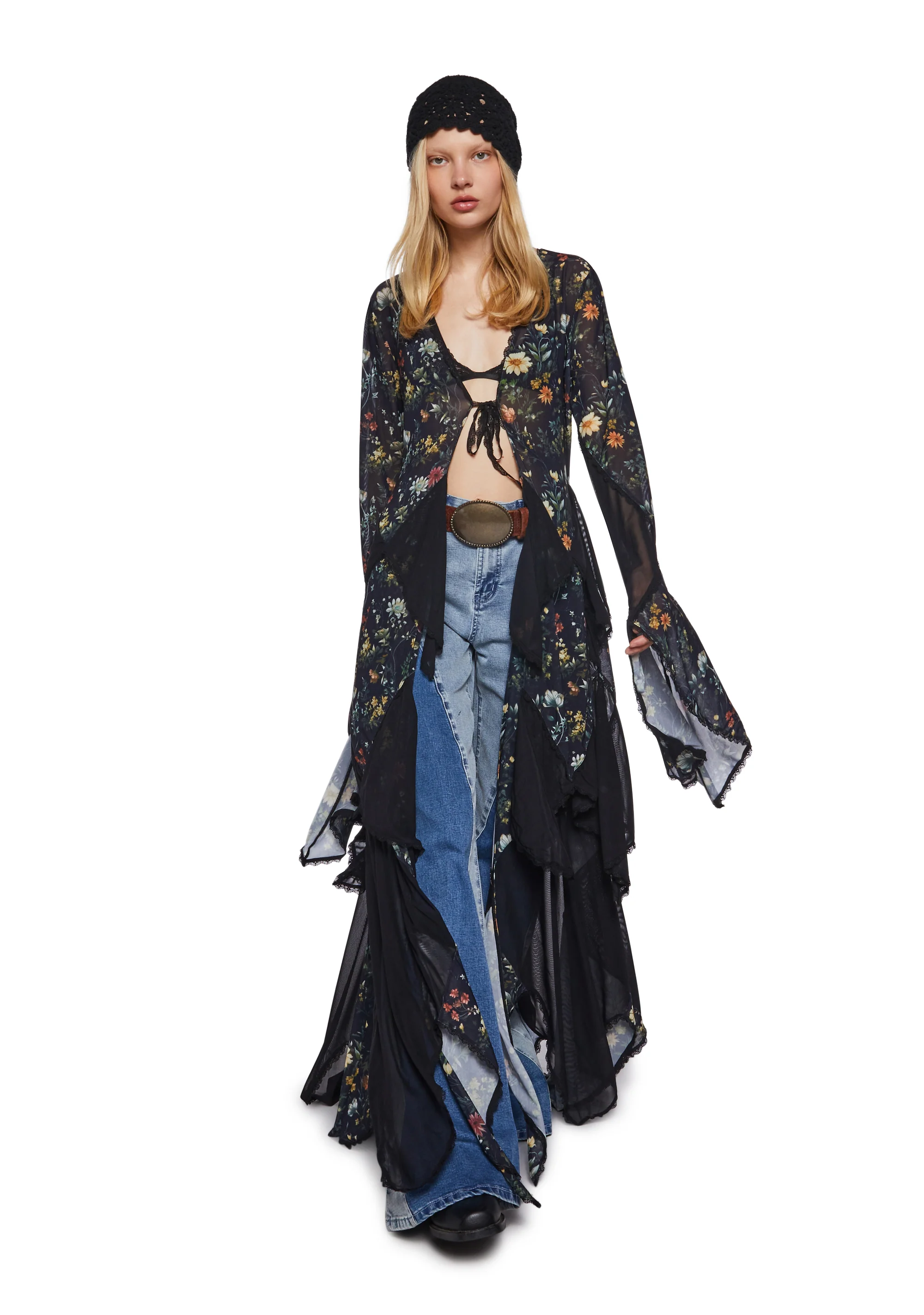 Bohemian Woman Floral Duster - Image 5