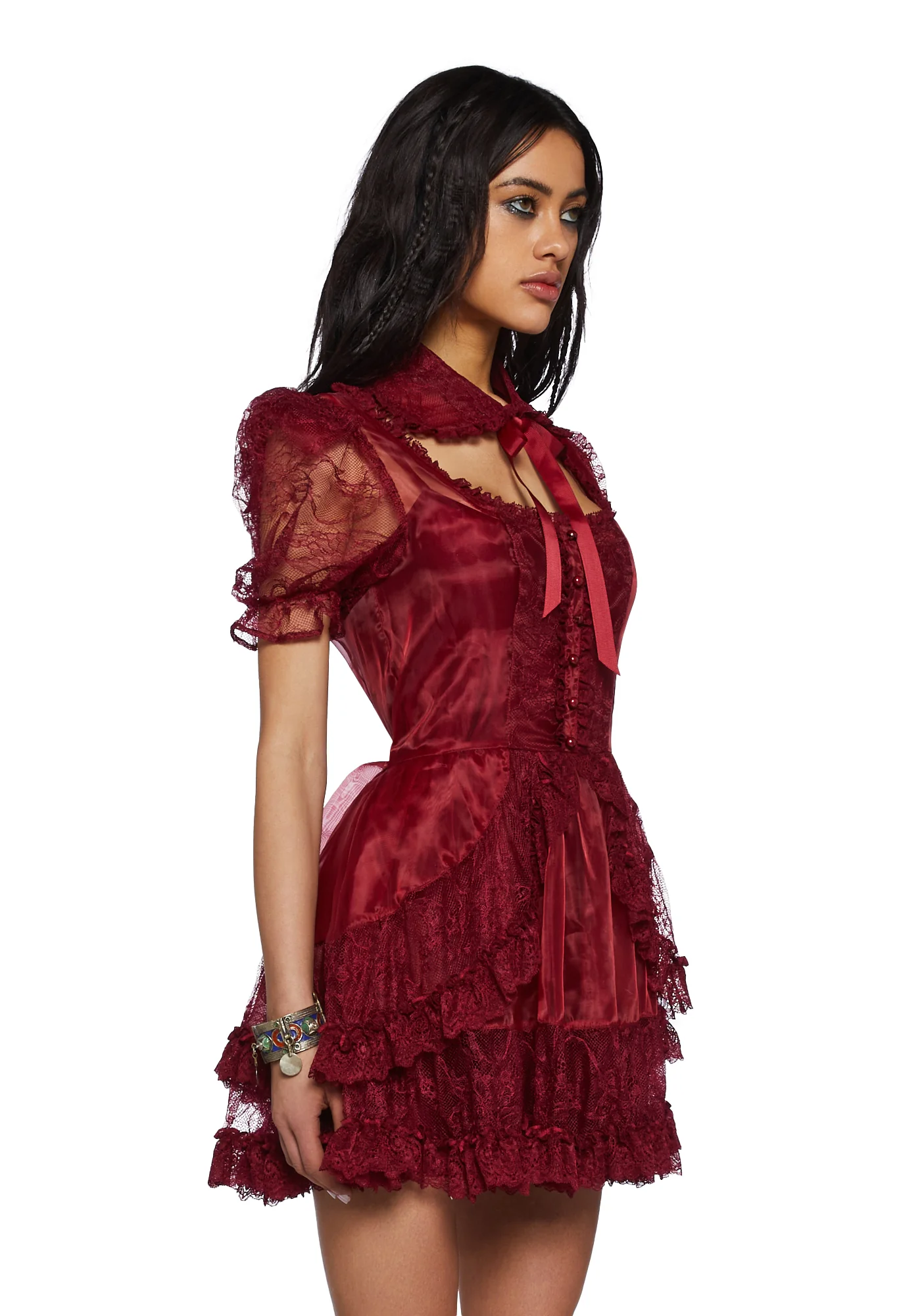 Pretty Imperfect Mini Dress- Red - Image 3