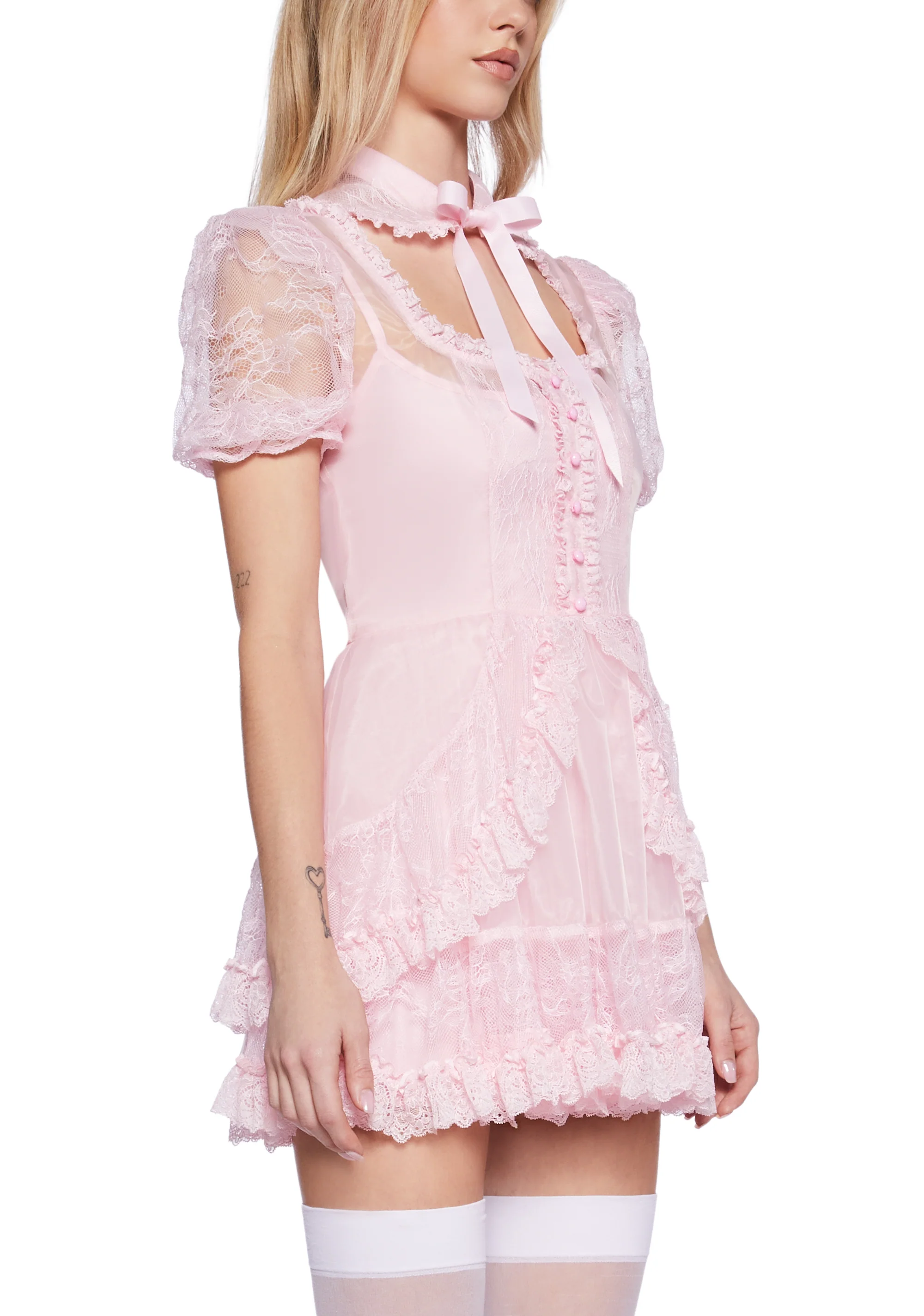 Pretty Imperfect Mini Dress- Pink - Image 5