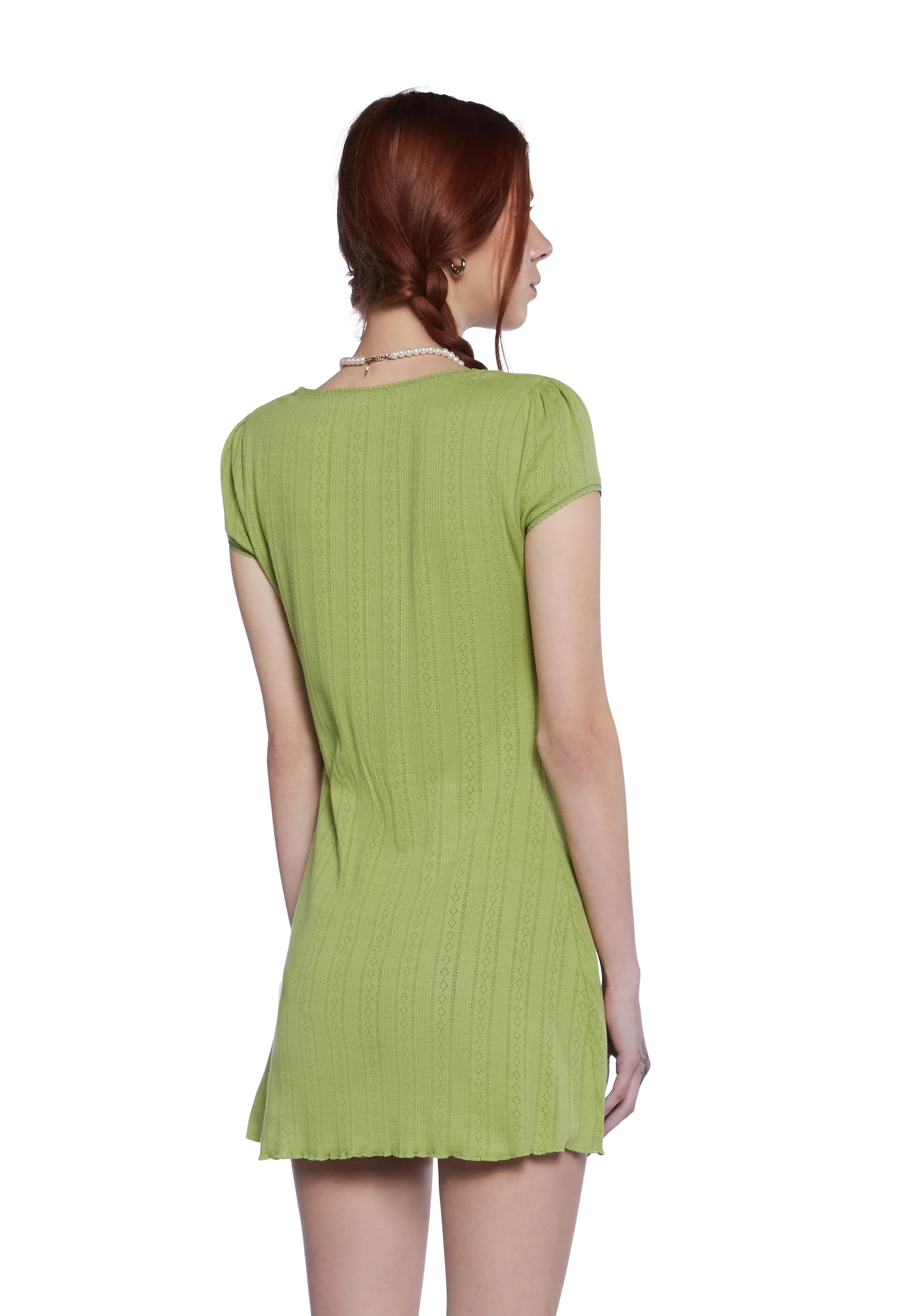 Pretty Lies Babydoll Dress - Green - Image 4