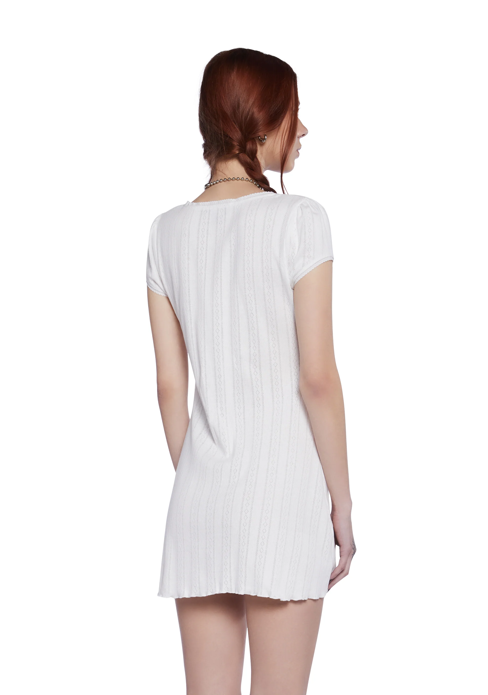 Pretty Lies Babydoll Dress - White - Image 2
