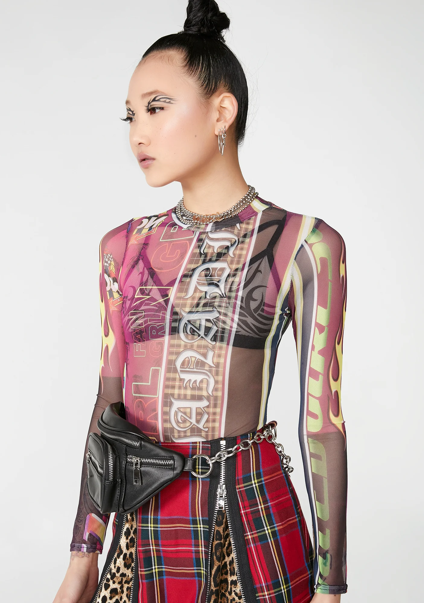 Printed Mesh Bodysuit - Image 2
