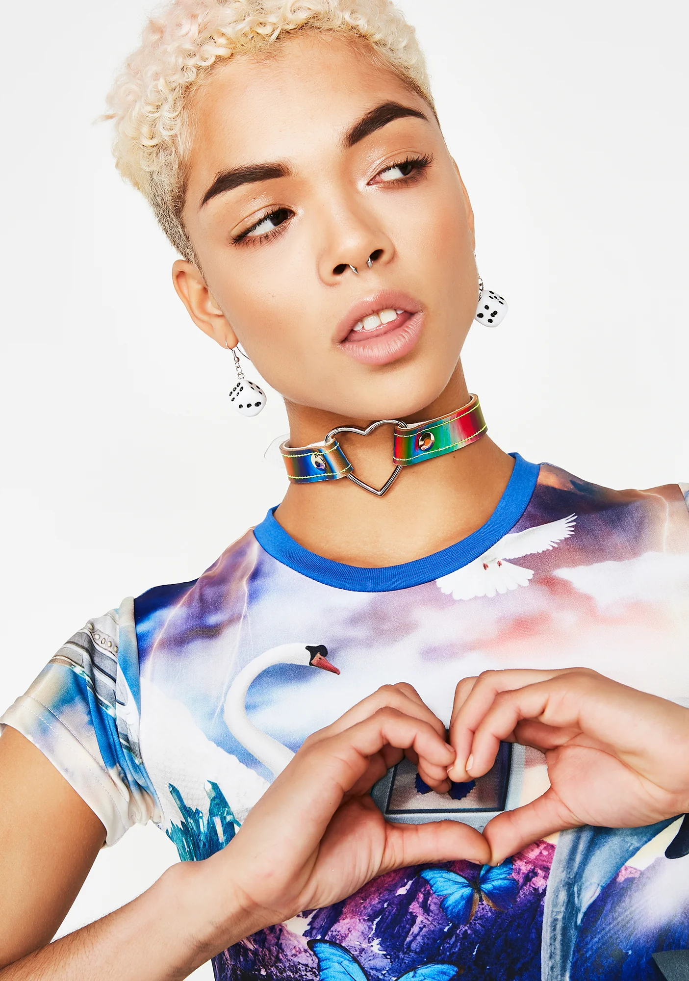 Prismatic Love Heart Choker - Image 3