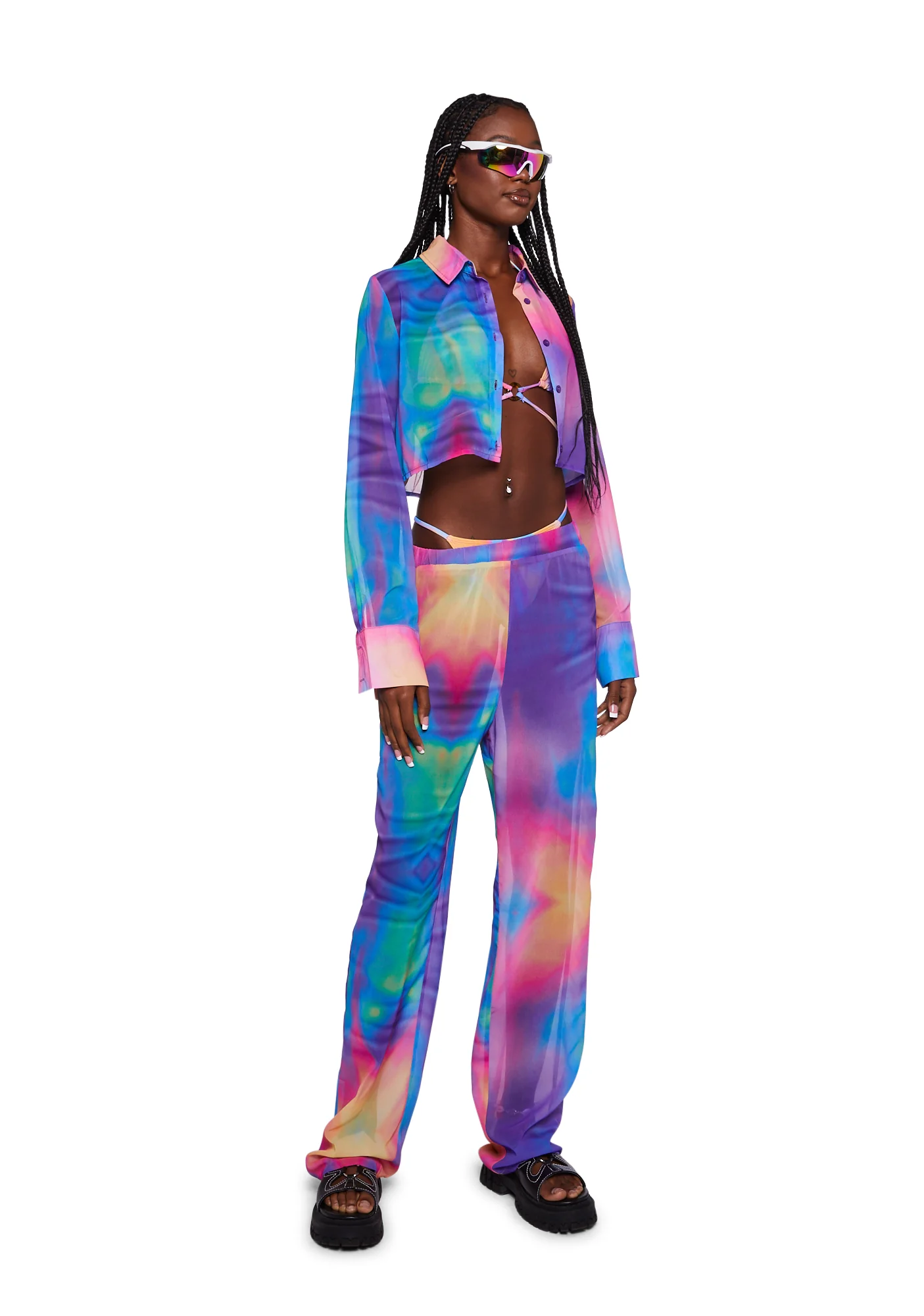 Psychedelic Print Beach Shirt - Image 2