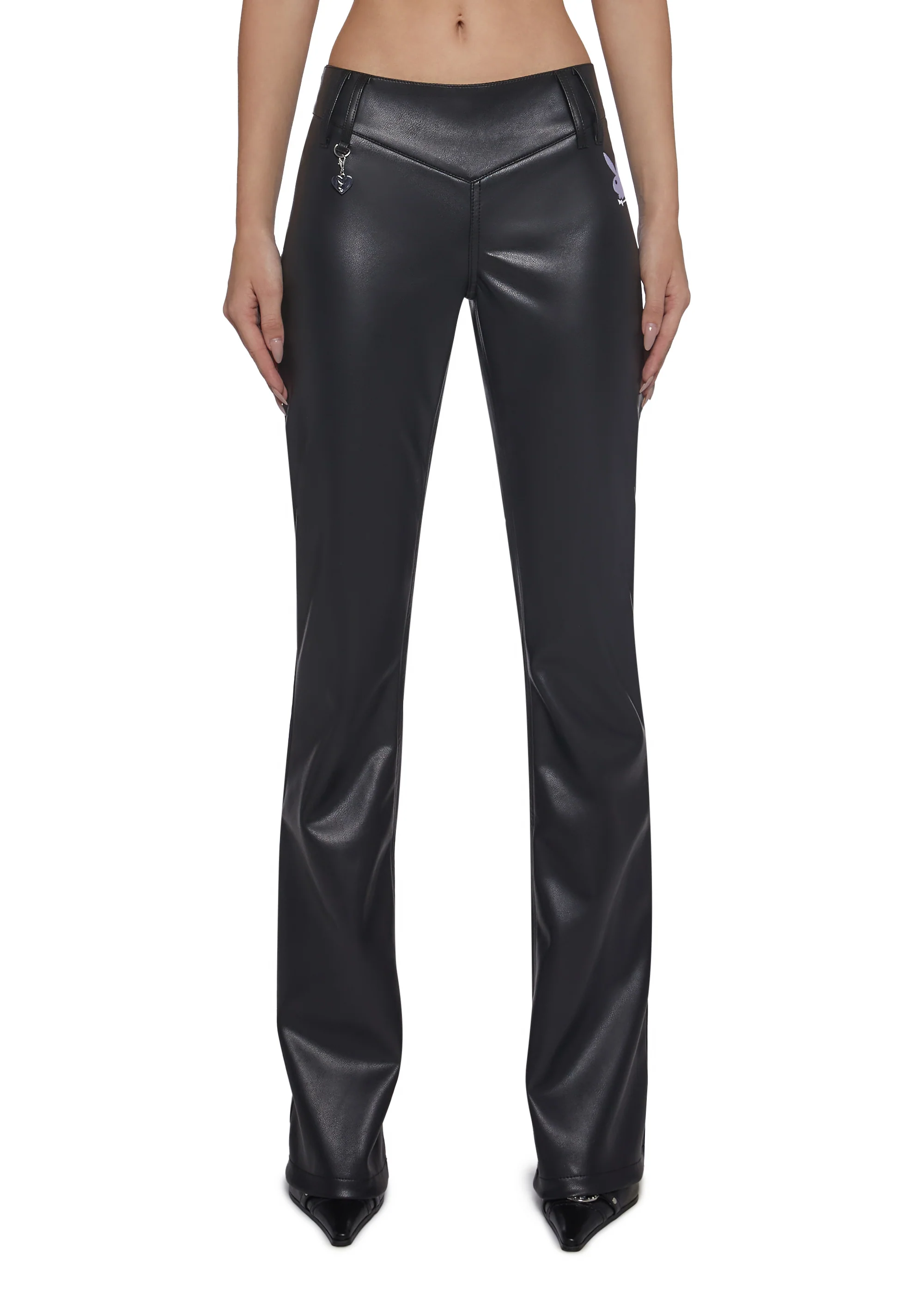 Vegan Leather Low Rise Pants - Image 8