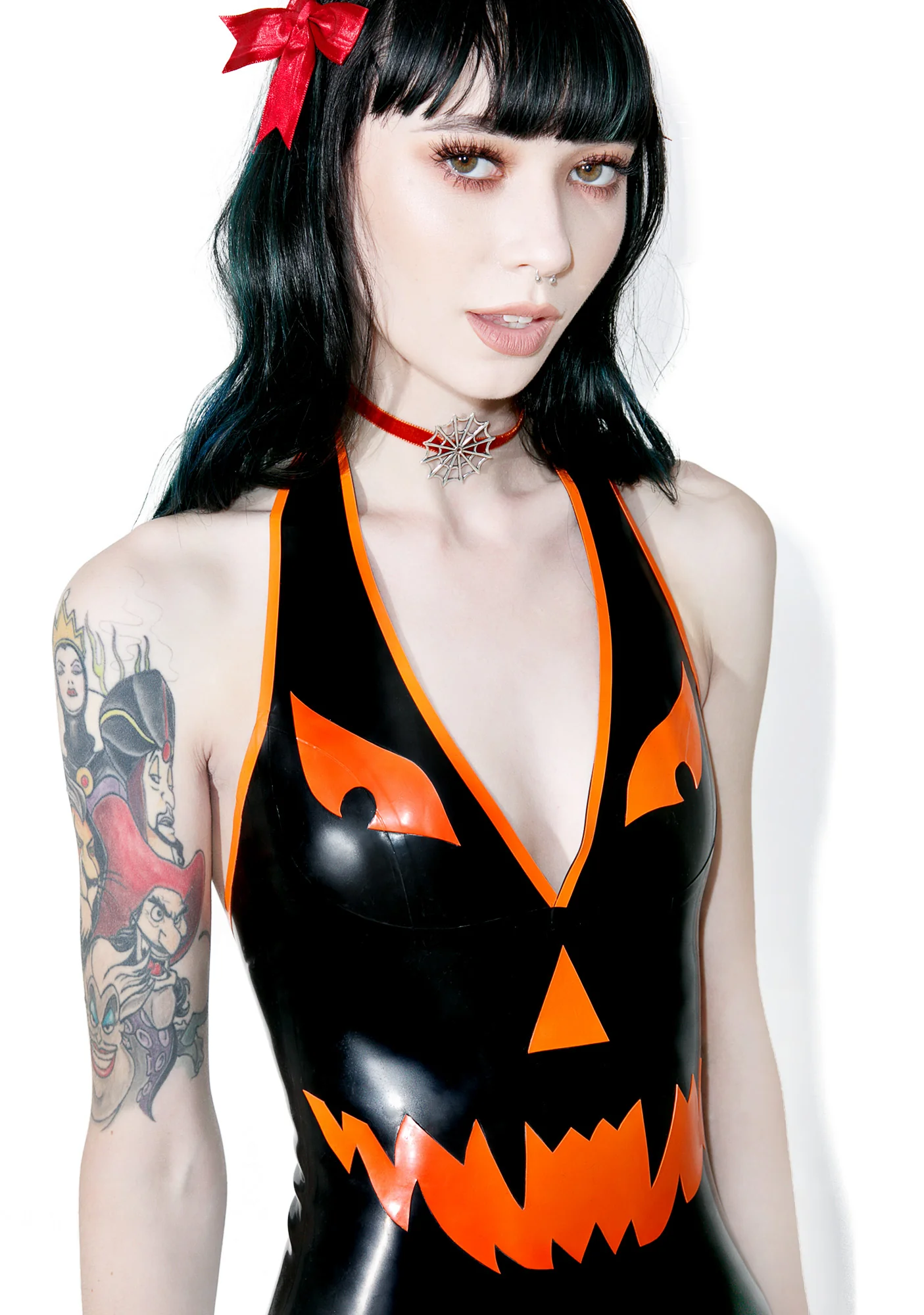 Pumpkin Halter Neck Mini Dress - Image 2