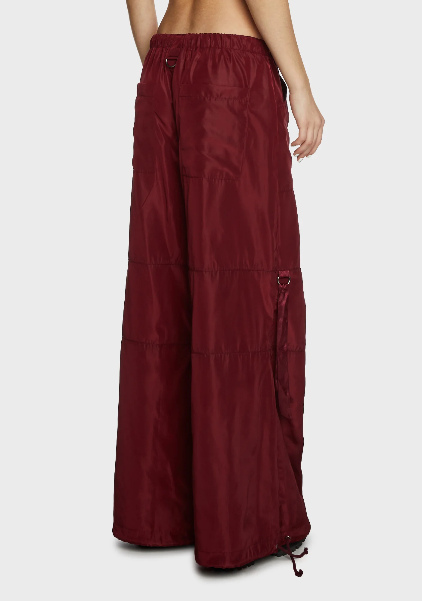 Punk Cred Wide Leg Pants - Maroon - Image 4