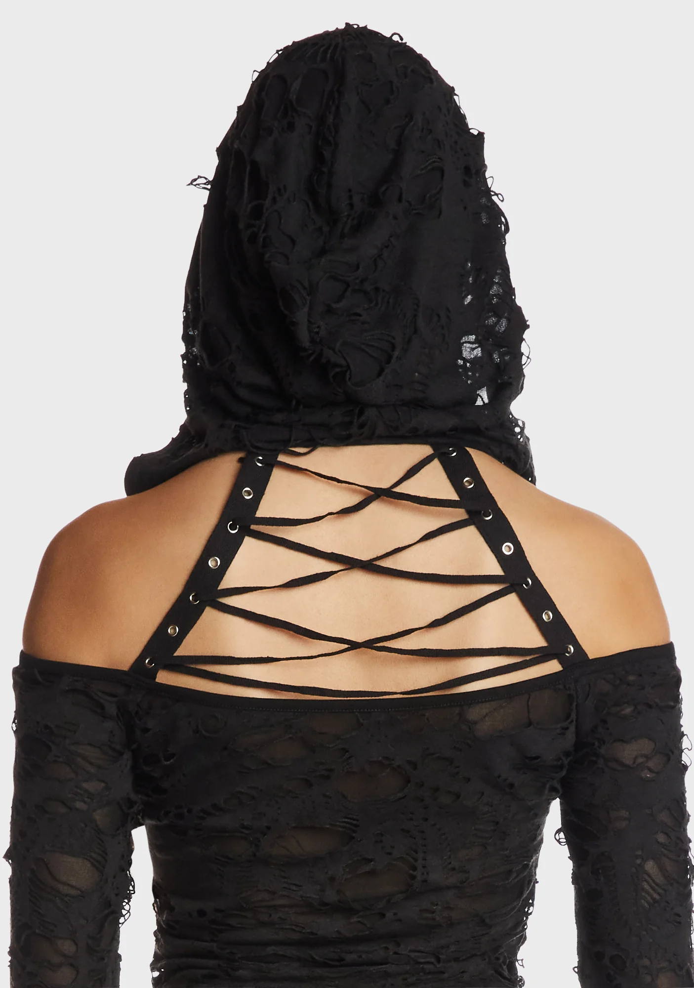 Punk Decadent Shredded Hooded Top - Image 2