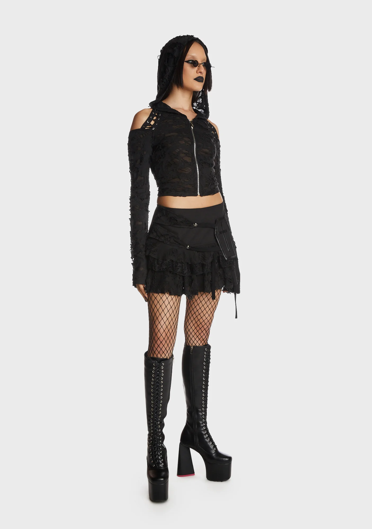 Punk Decadent Shredded Hooded Top - Image 3